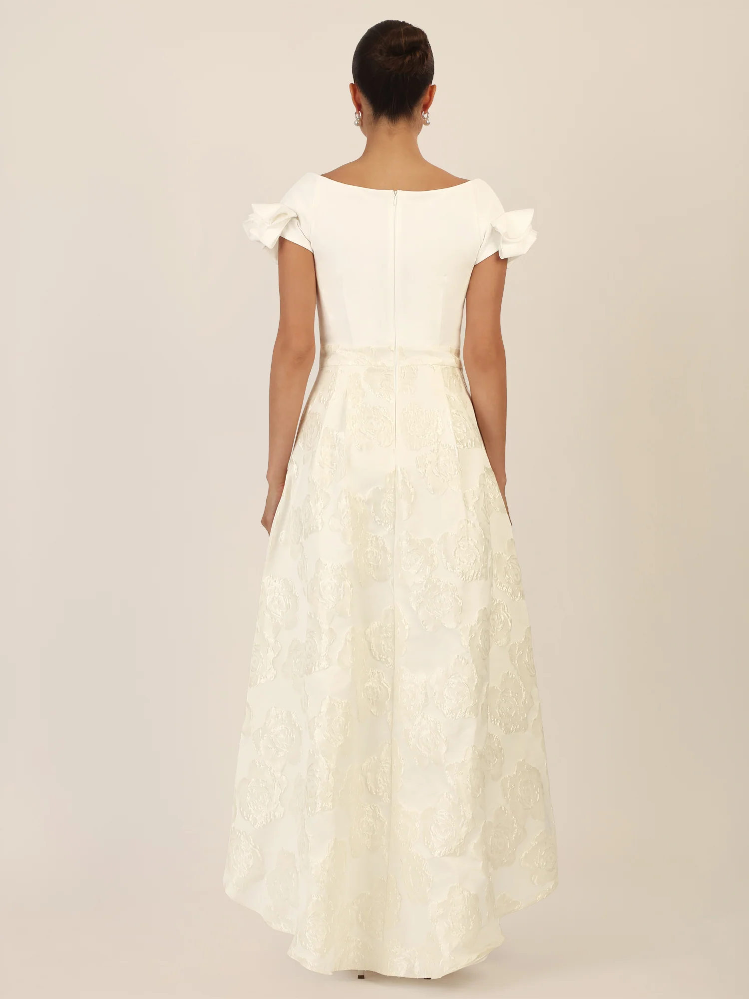 APART Abendkleid mit floraler Jacquard-Struktur | creme - Image 2