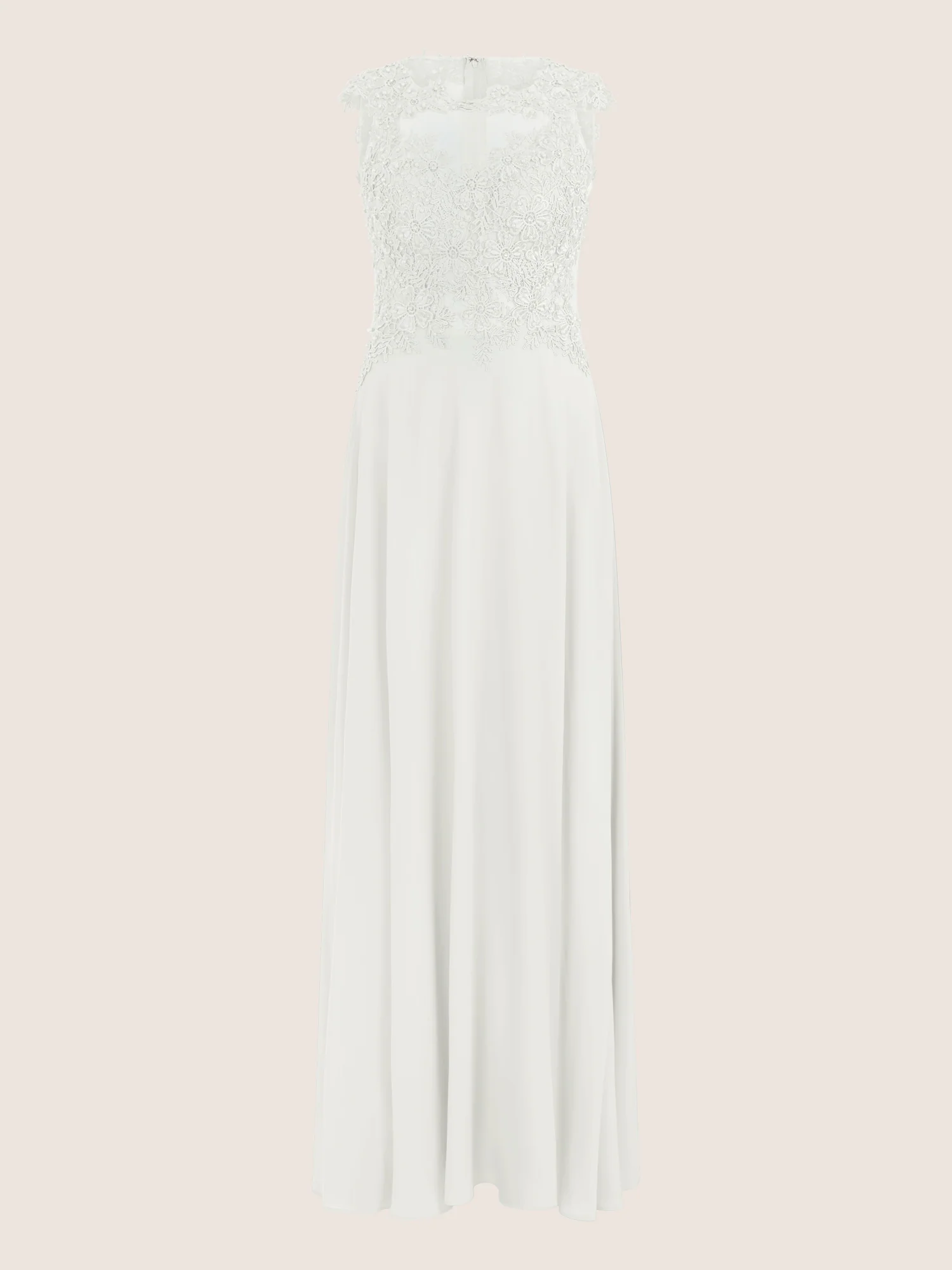 APART Abendkleid mit floraler Spitze und fließendem Rock | creme - Image 3