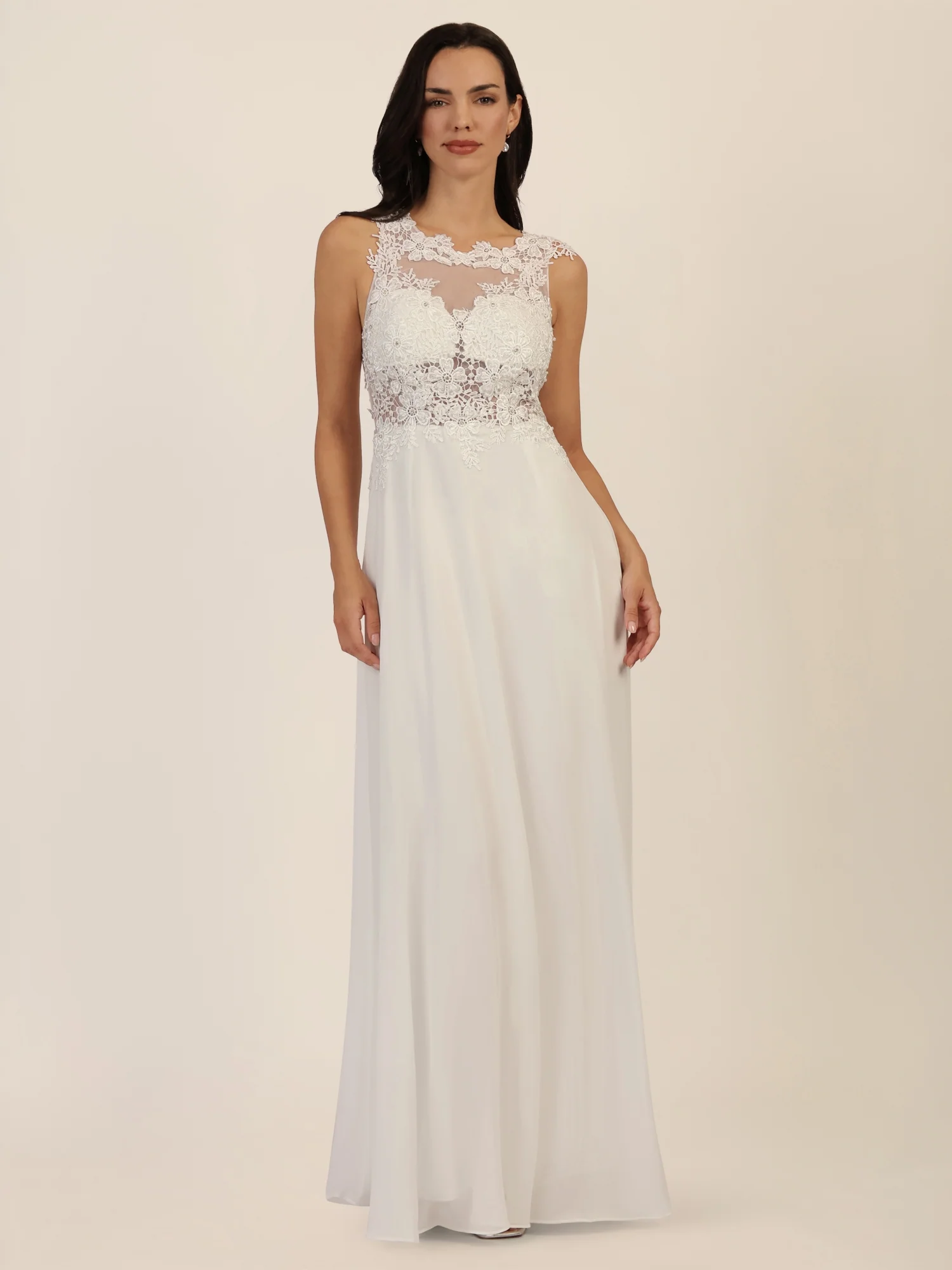 APART Abendkleid mit floraler Spitze und Tüll-Einsatz | creme - Image 5