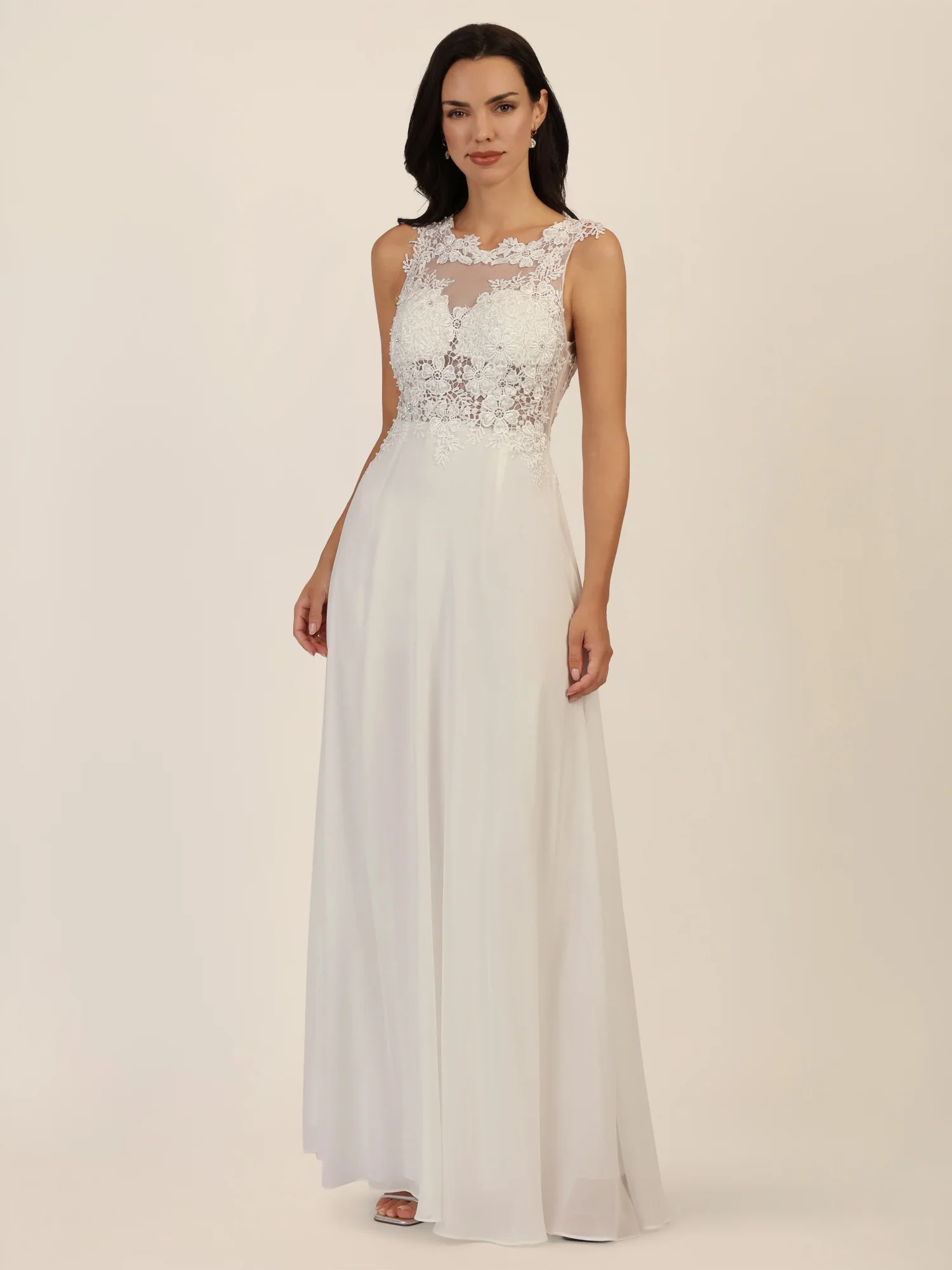 APART Abendkleid mit floraler Spitze und Tüll-Einsatz | creme - Image 6