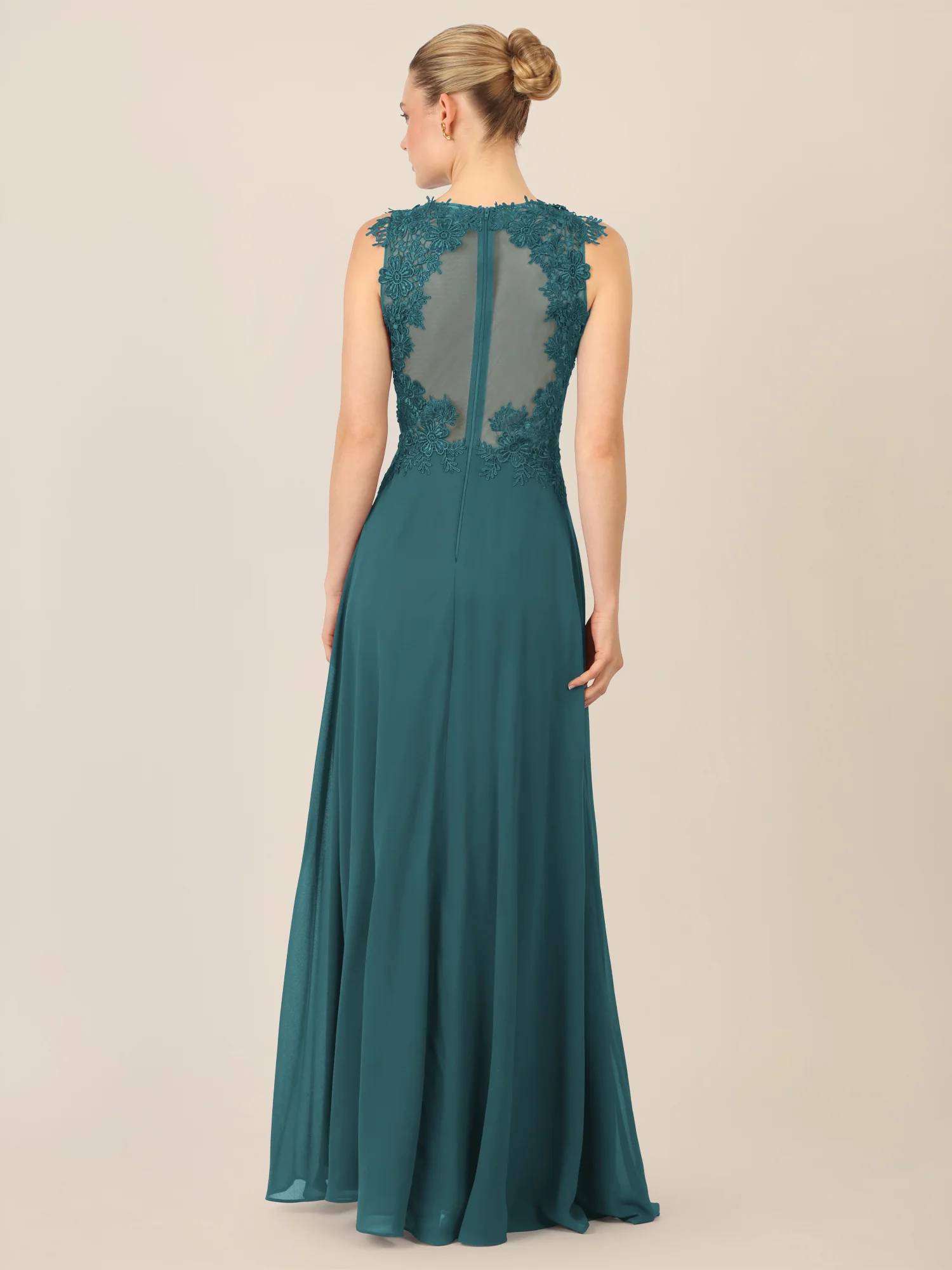 APART Abendkleid mit floraler Spitze und Tüll-Einsatz | dunkelgrün - Image 2