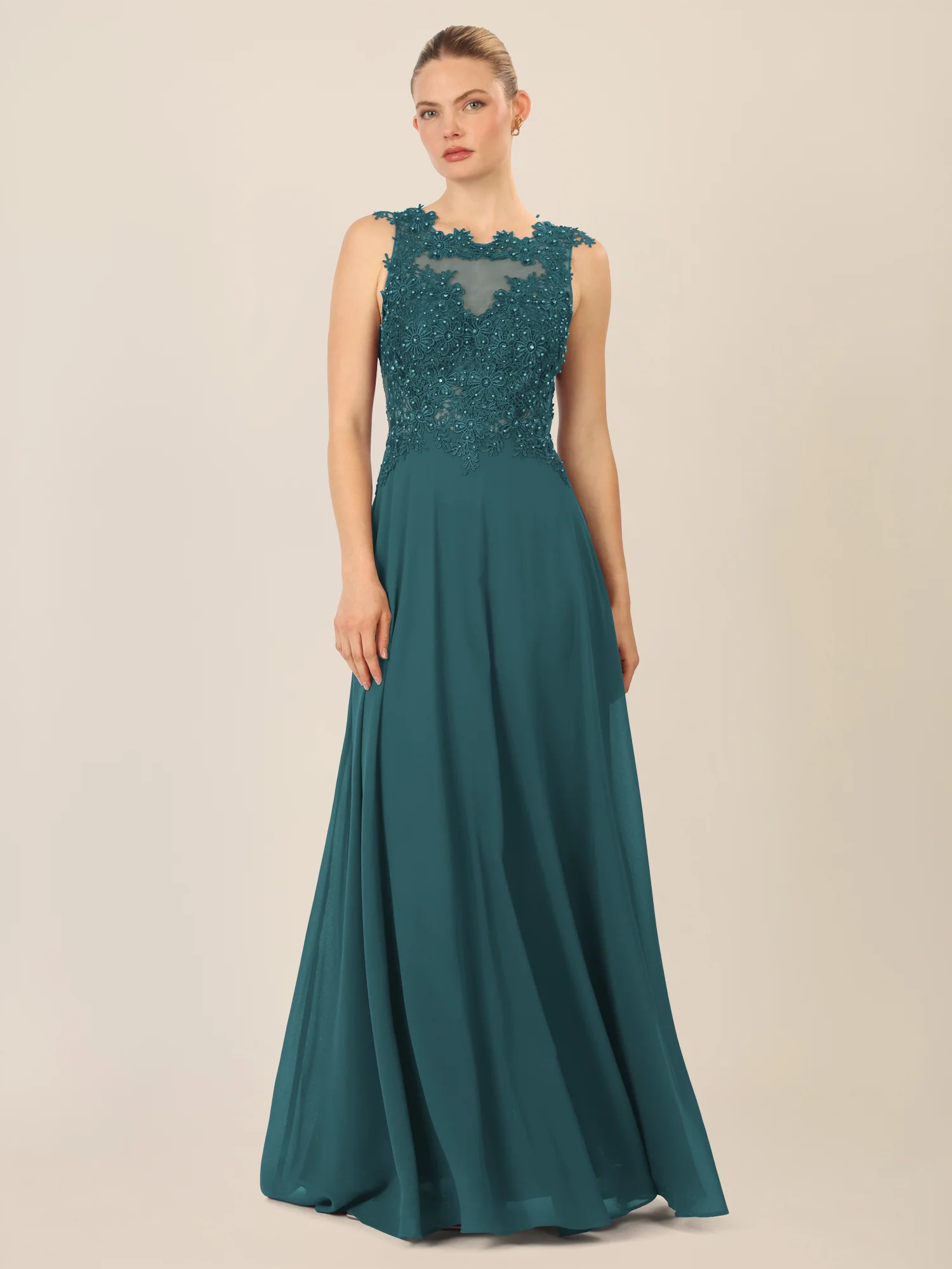 APART Abendkleid mit floraler Spitze und Tüll-Einsatz | dunkelgrün - Image 5