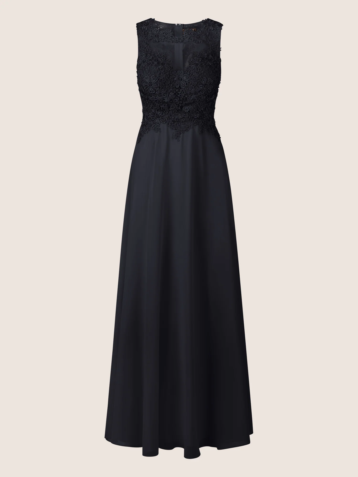 APART Abendkleid mit floraler Spitze und Tüll-Einsatz | schwarz - Image 3