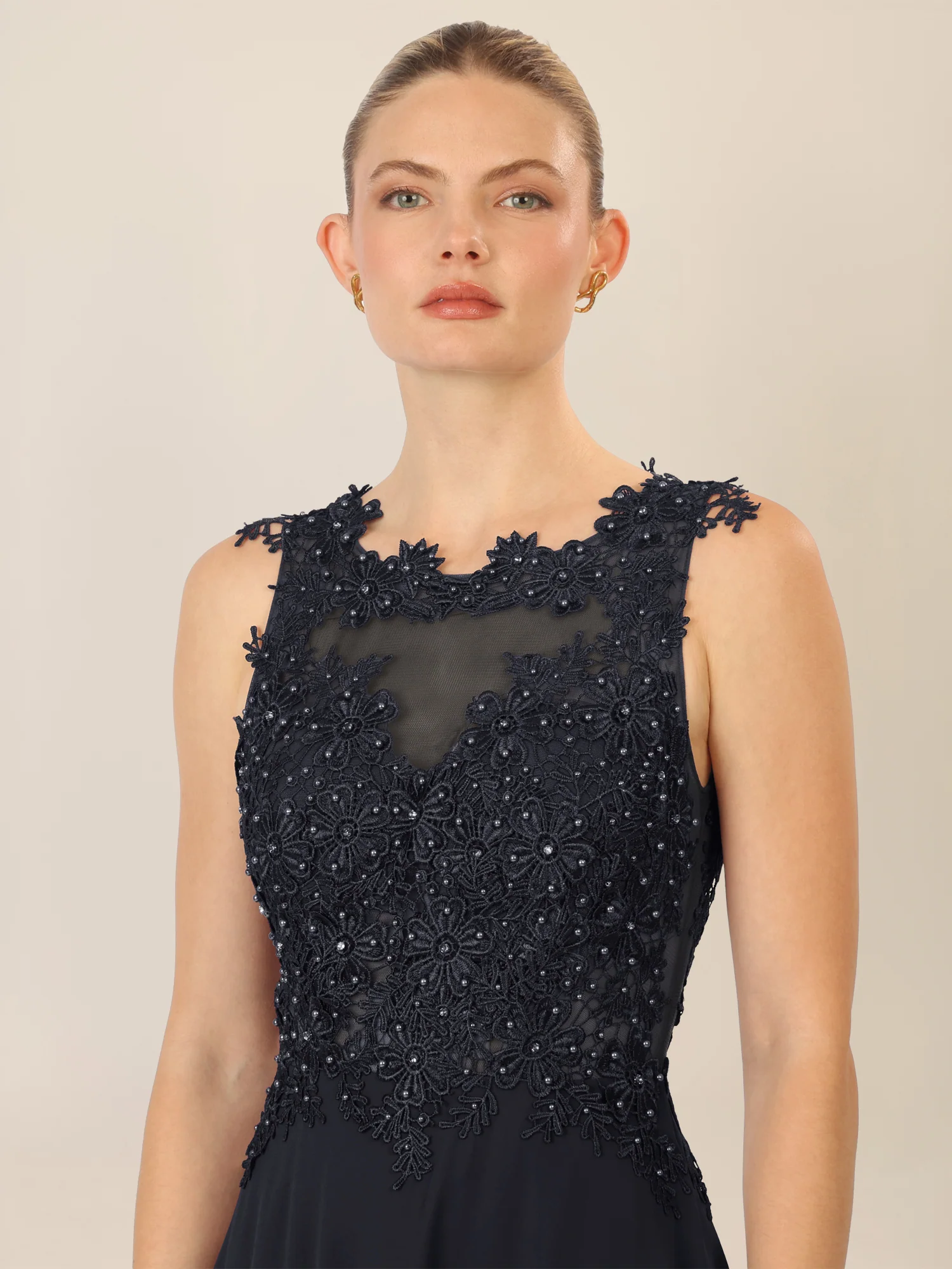 APART Abendkleid mit floraler Spitze und Tüll-Einsatz | schwarz - Image 4