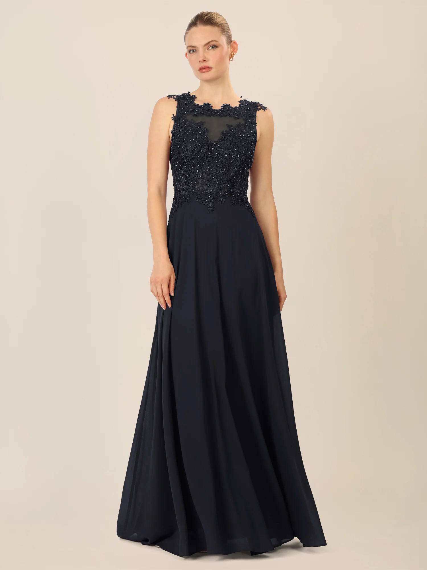 APART Abendkleid mit floraler Spitze und Tüll-Einsatz | schwarz - Image 5