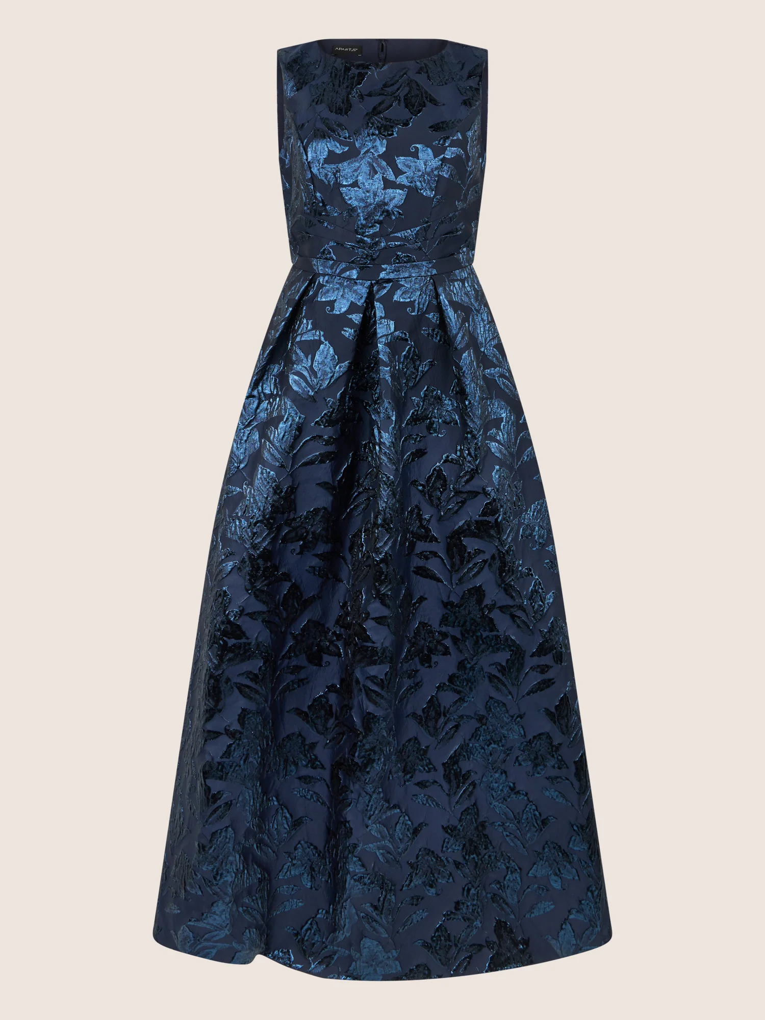 APART Abendkleid mit floraler Struktur und Glanzfinish | nachtblau-metallic - Image 3