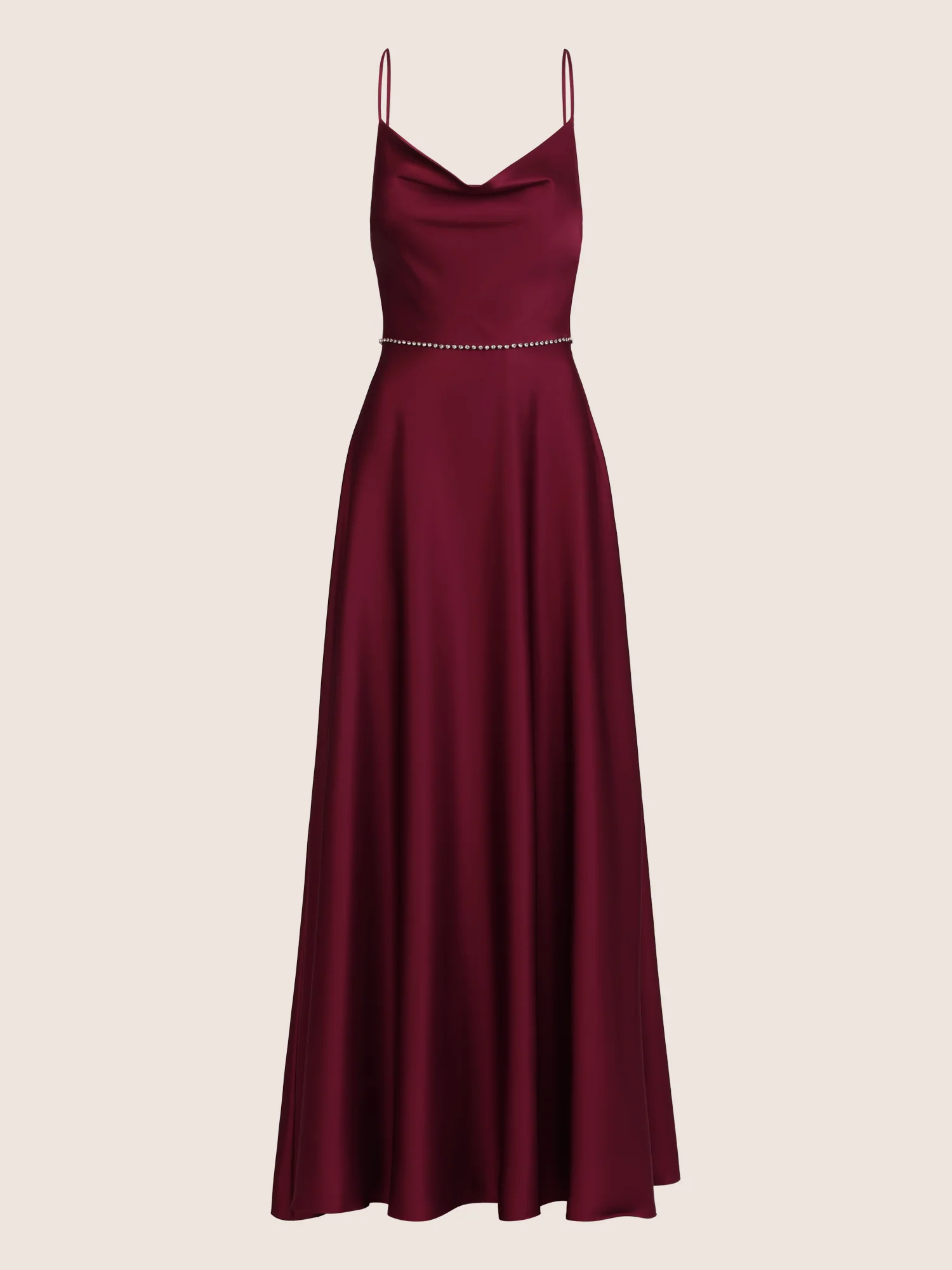 APART Abendkleid mit Glitzerträgern | weinrot - Image 3