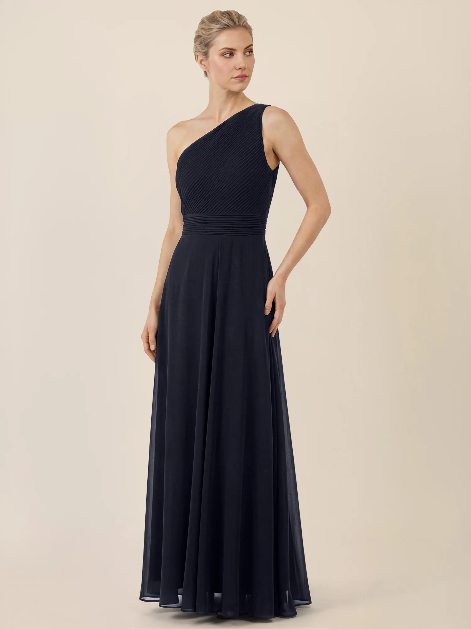 APART Abendkleid mit One-Shoulder-Design | nachtblau - Image 5