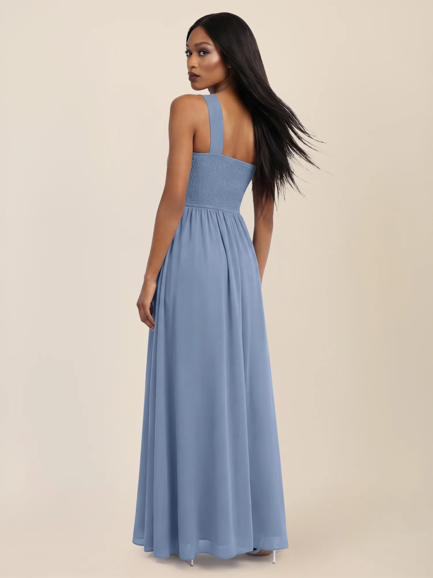 APART Abendkleid mit One-Shoulder-Design | rauchblau - Image 2