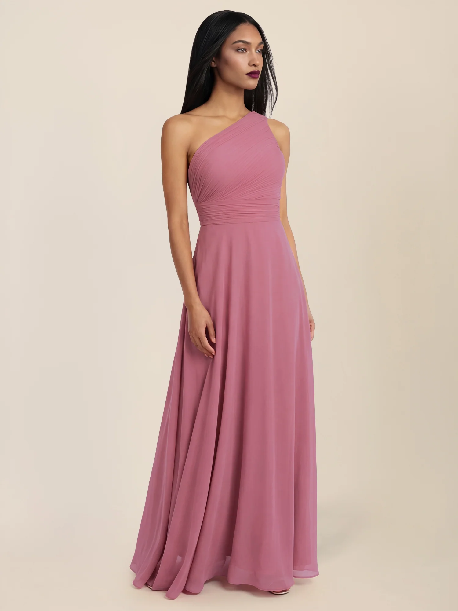 APART Abendkleid mit One-Shoulder-Design | rosé