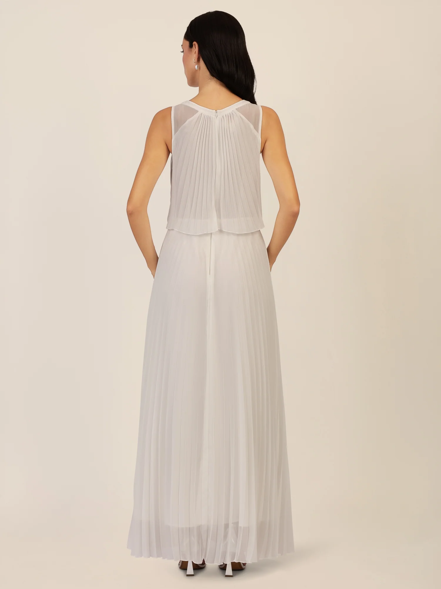 APART Abendkleid mit Plisseefalten und Lagenoptik | creme - Image 2