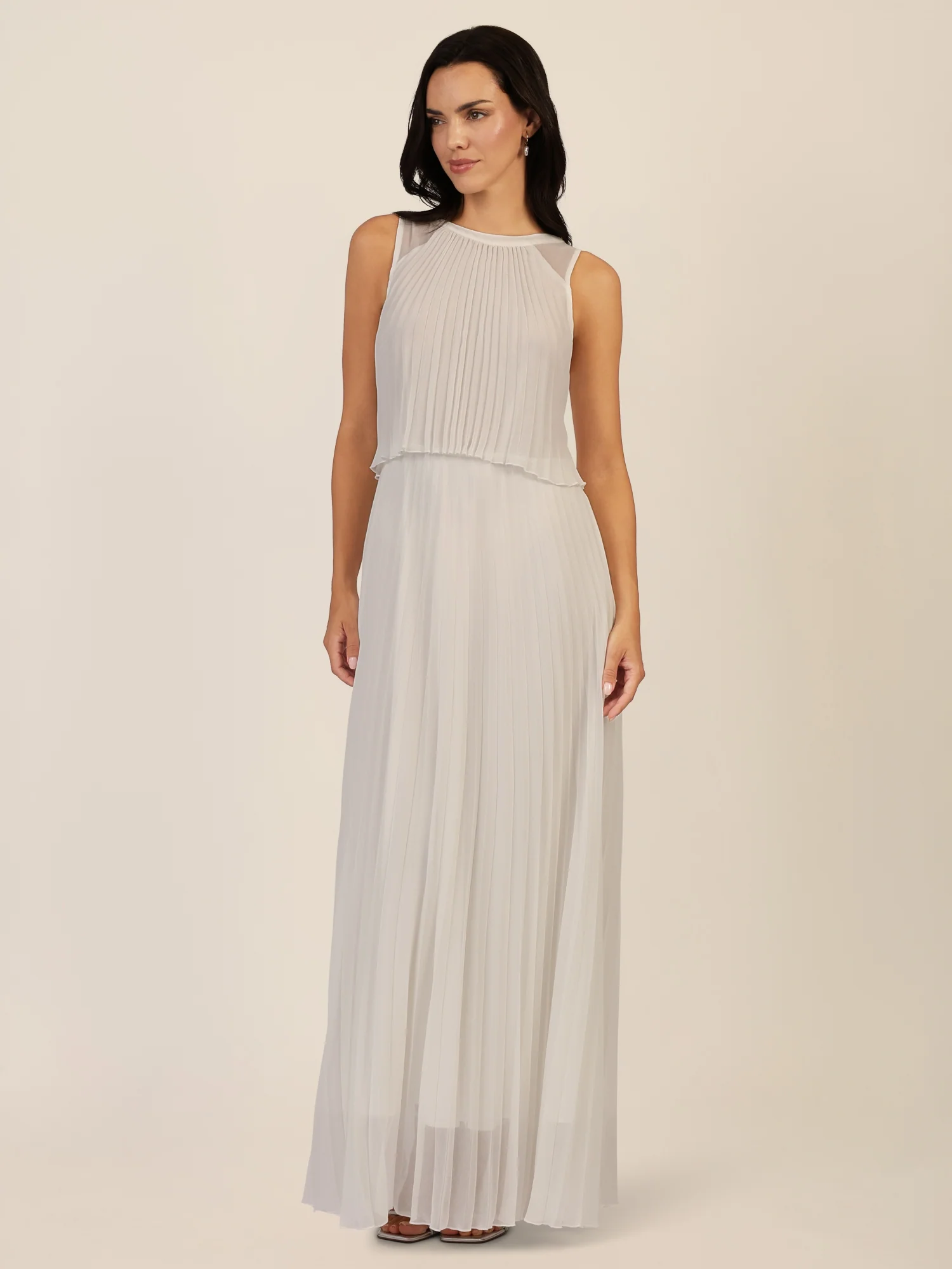 APART Abendkleid mit Plisseefalten und Lagenoptik | creme - Image 5