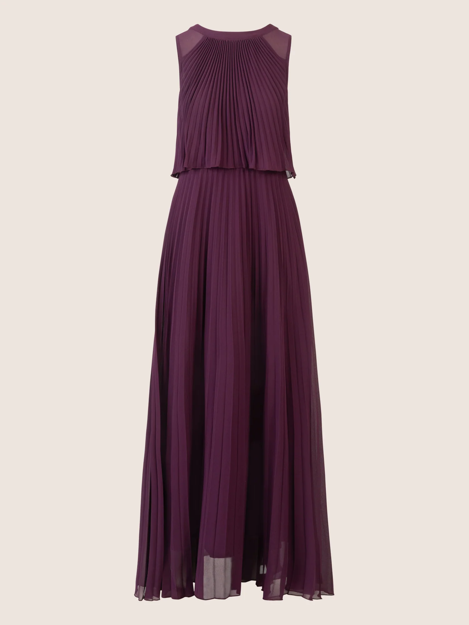 APART Abendkleid mit Plisseefalten und Lagenoptik | dunkel lila - Image 3