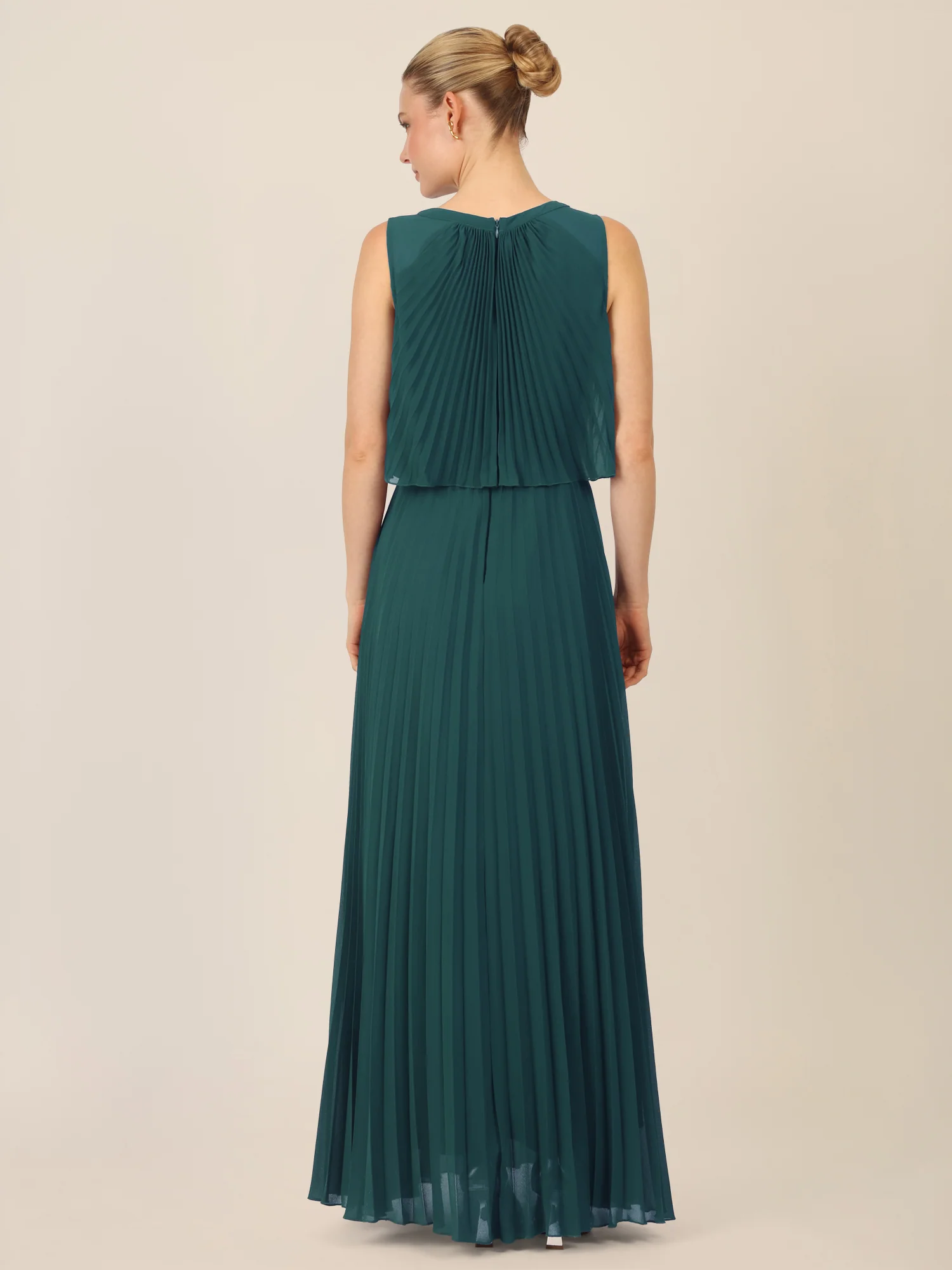 APART Abendkleid mit Plisseefalten und Lagenoptik | dunkelgrün - Image 2