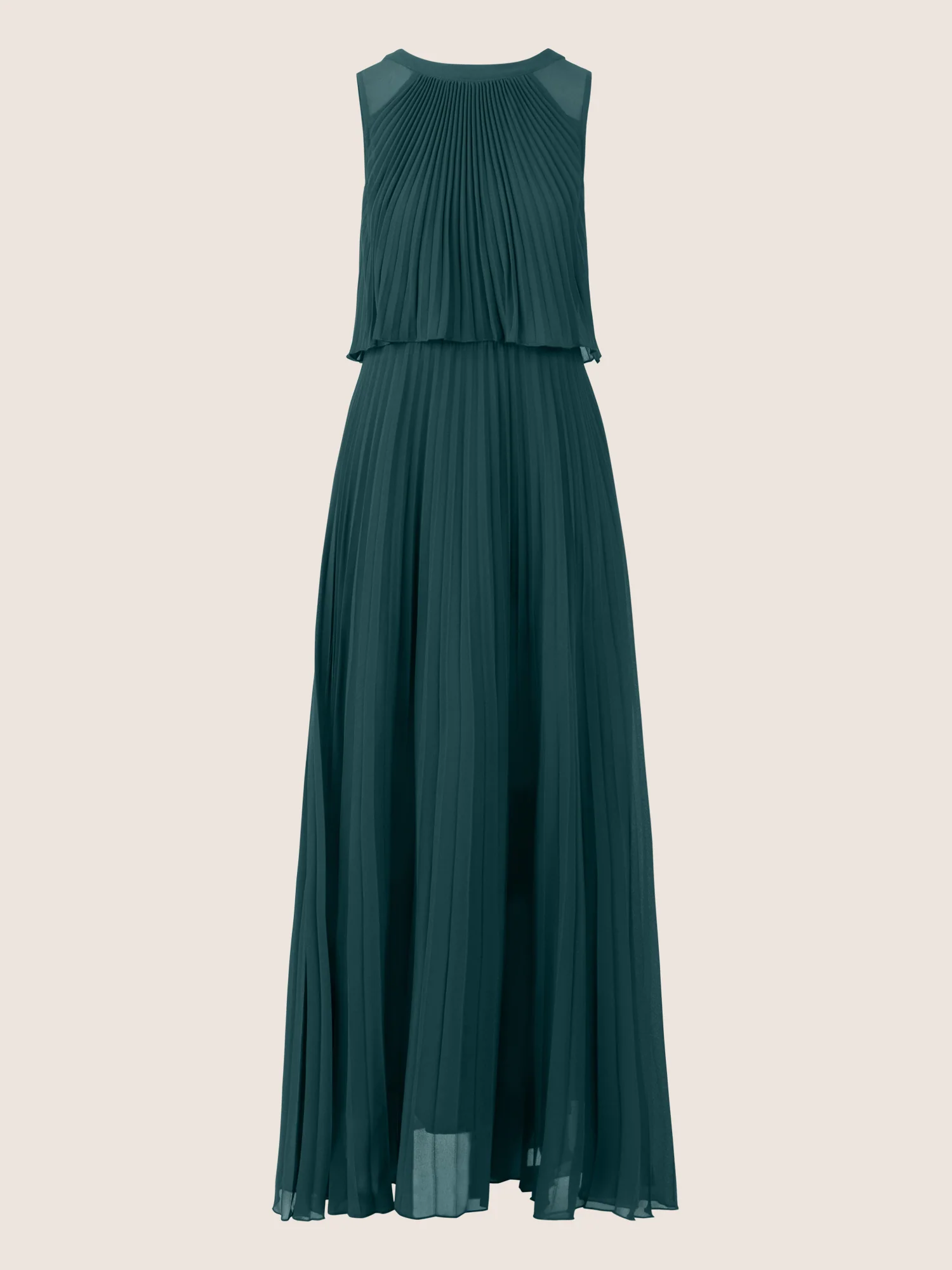 APART Abendkleid mit Plisseefalten und Lagenoptik | dunkelgrün - Image 3
