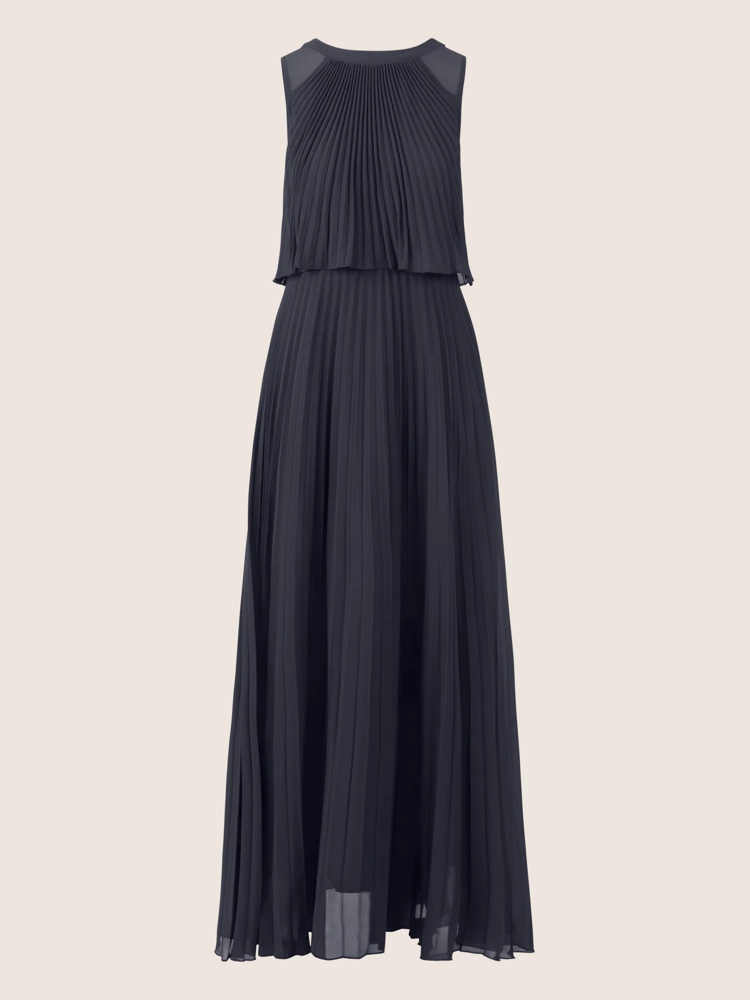 APART Abendkleid mit Plisseefalten und Lagenoptik | nachtblau - Image 3