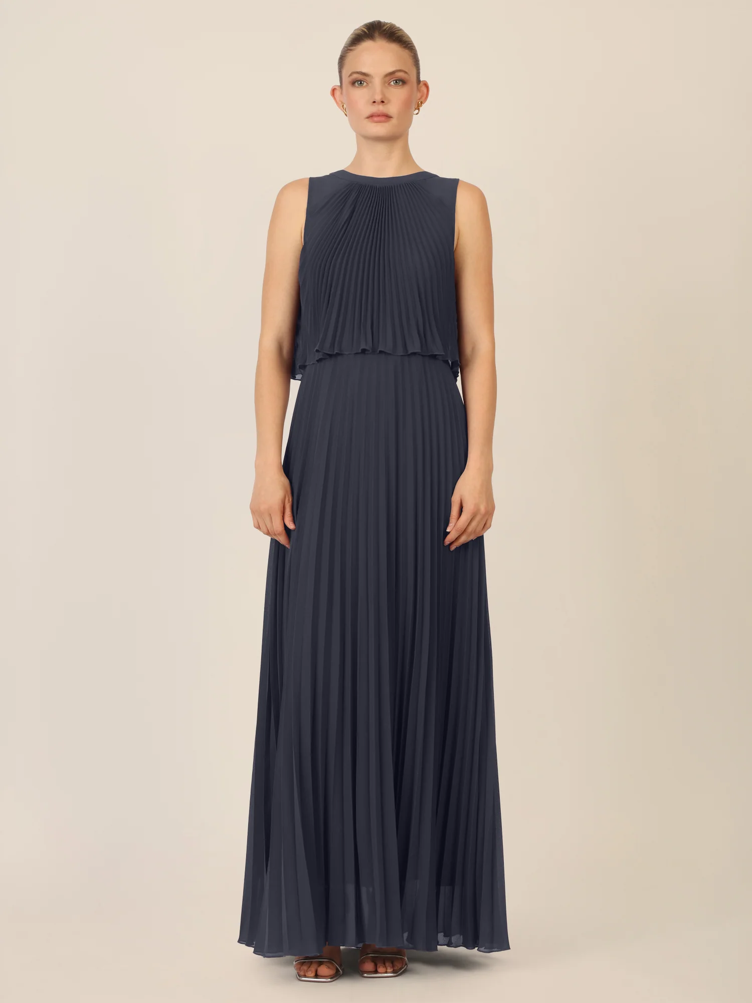APART Abendkleid mit Plisseefalten und Lagenoptik | nachtblau - Image 5