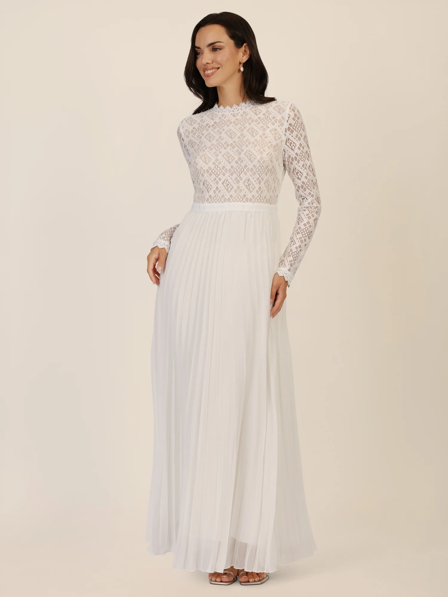 APART Abendkleid mit Plisseerock | creme - Image 5