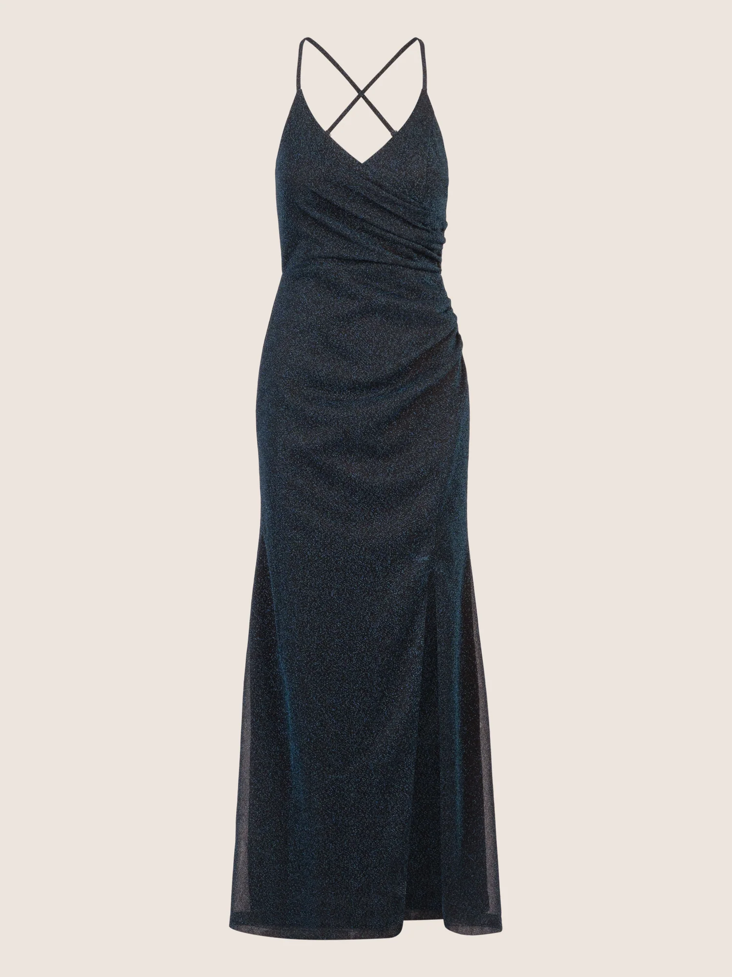 APART Abendkleid mit schmalen verstellbaren Trägern, hinten gekreuzt | nachtblau - Image 3