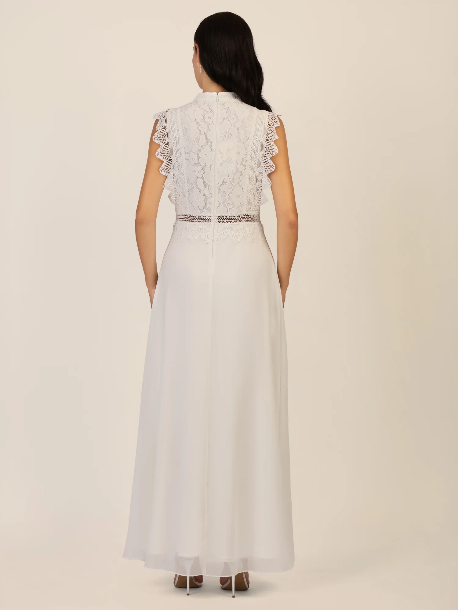 APART Abendkleid mit Spitze und transparentem Rückenteil | creme - Image 2