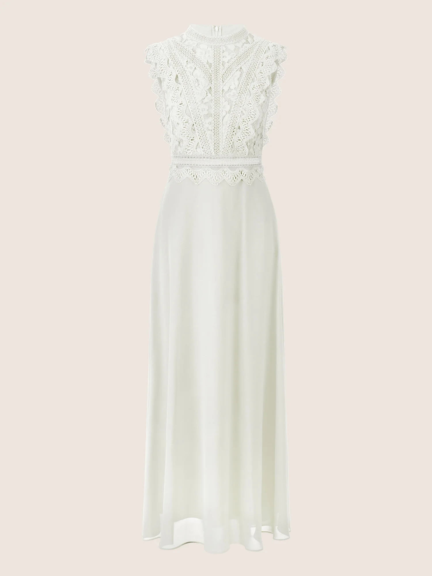 APART Abendkleid mit Spitze und transparentem Rückenteil | creme - Image 3