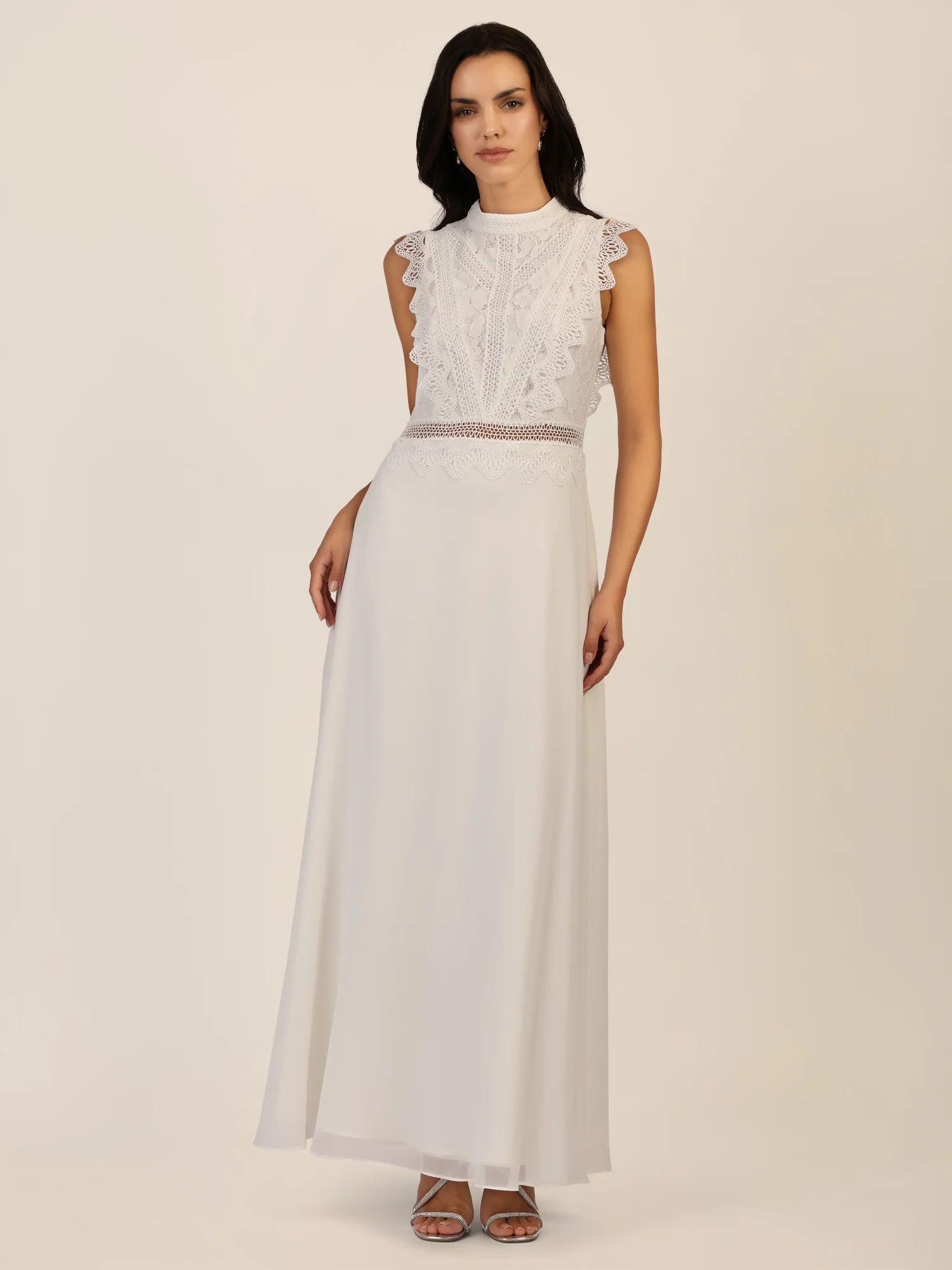 APART Abendkleid mit Spitze und transparentem Rückenteil | creme - Image 5
