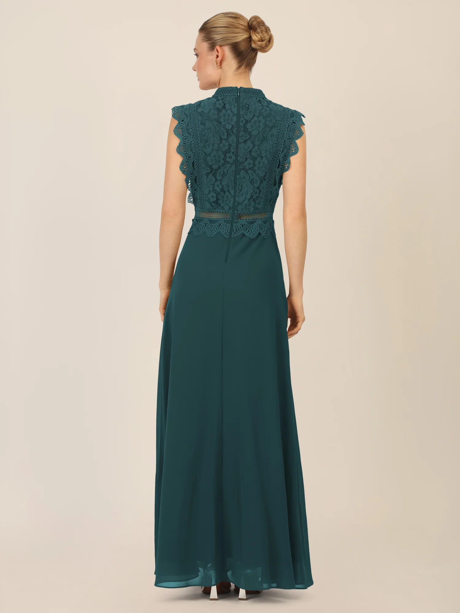 APART Abendkleid mit Spitze und transparentem Rückenteil | dunkelgrün - Image 2
