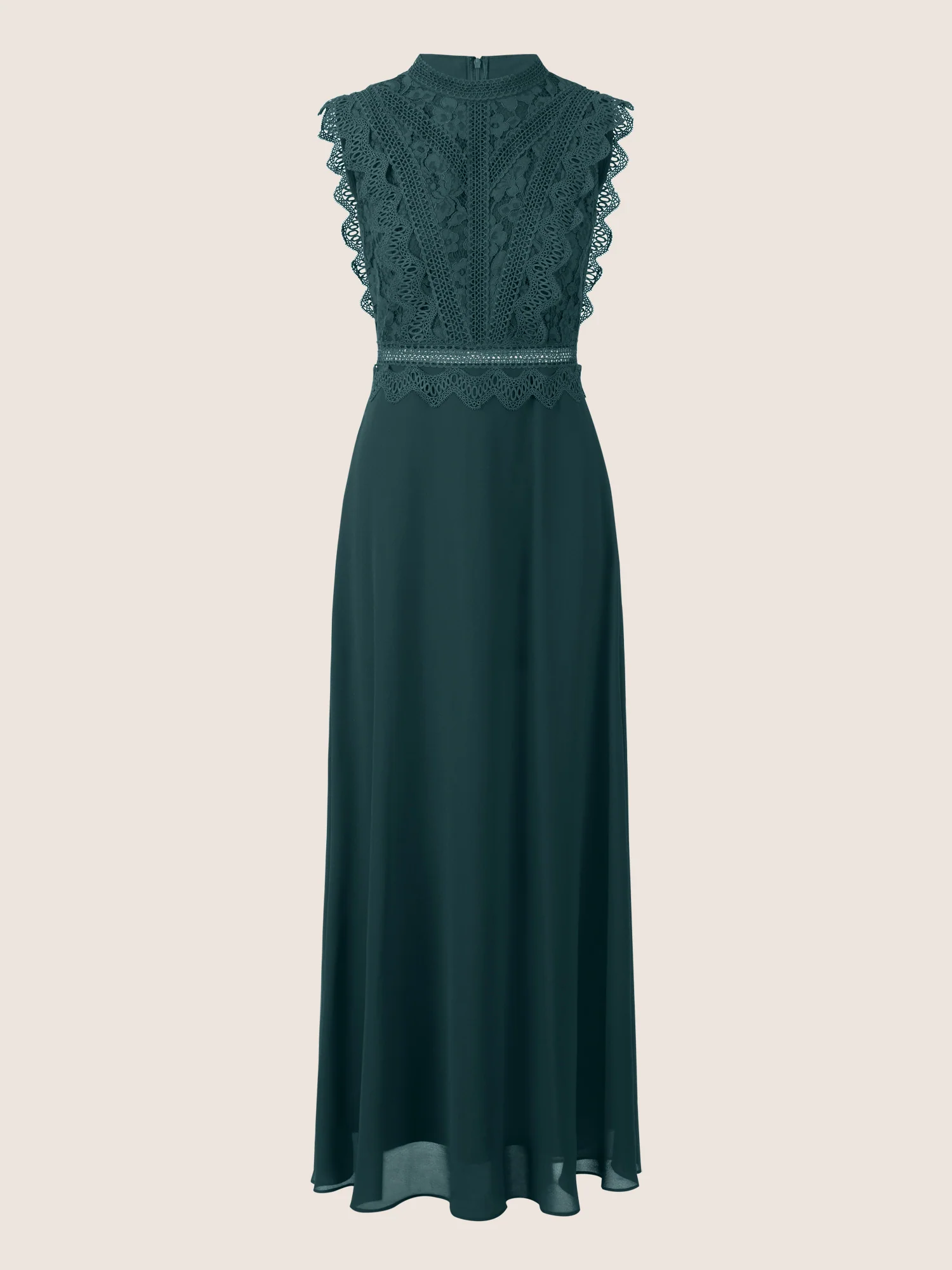 APART Abendkleid mit Spitze und transparentem Rückenteil | dunkelgrün - Image 3