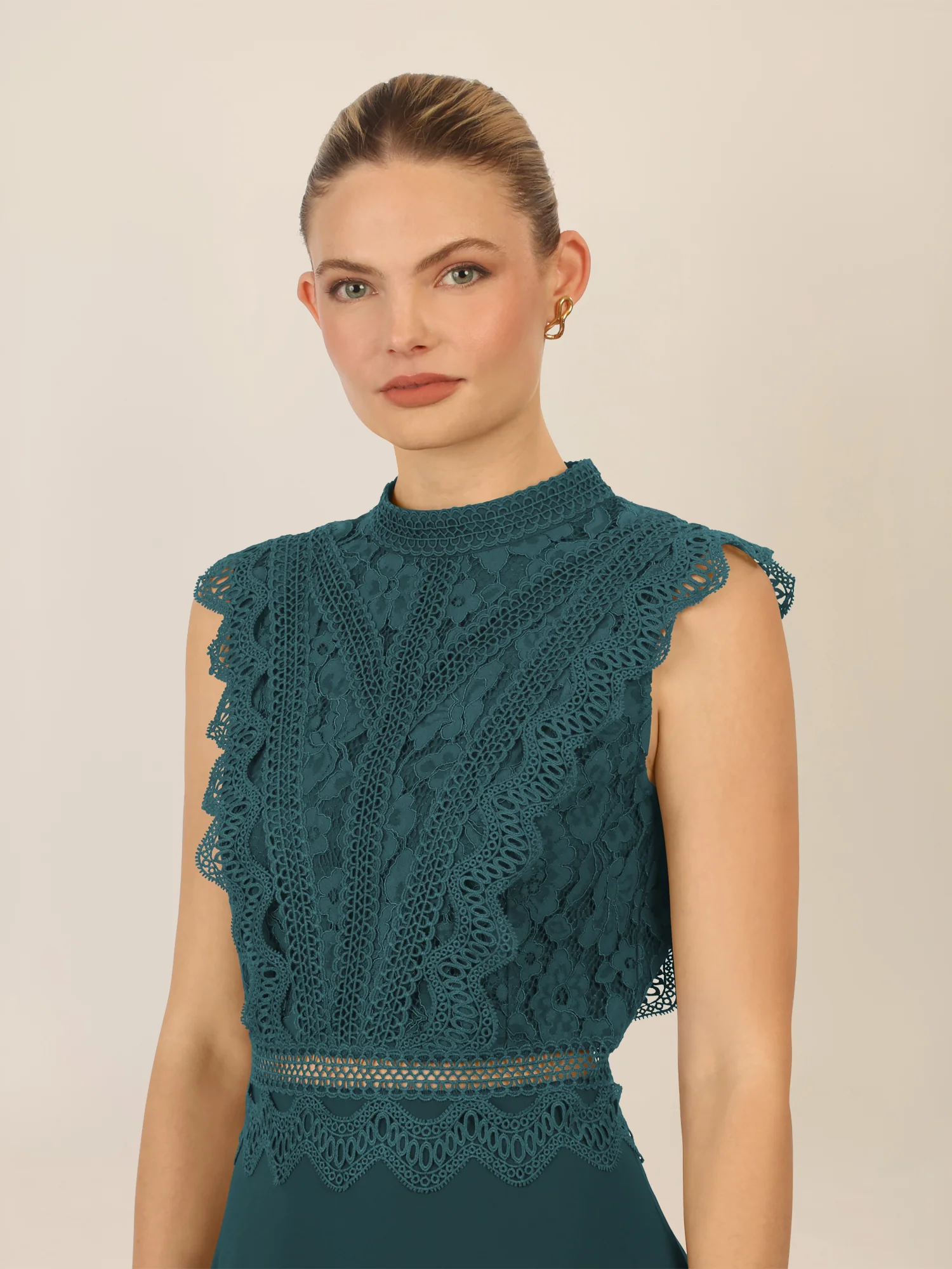 APART Abendkleid mit Spitze und transparentem Rückenteil | dunkelgrün - Image 4