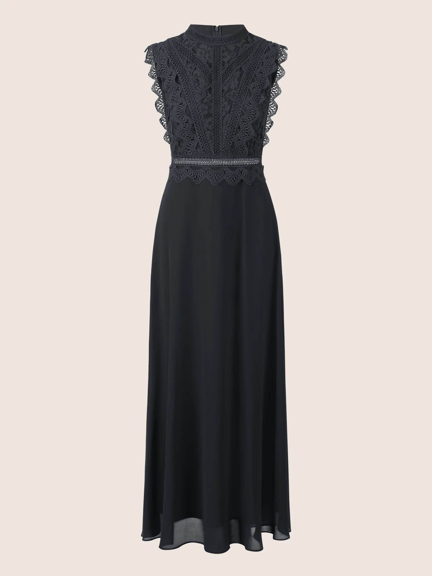 APART Abendkleid mit Spitze und transparentem Rückenteil | schwarz - Image 3