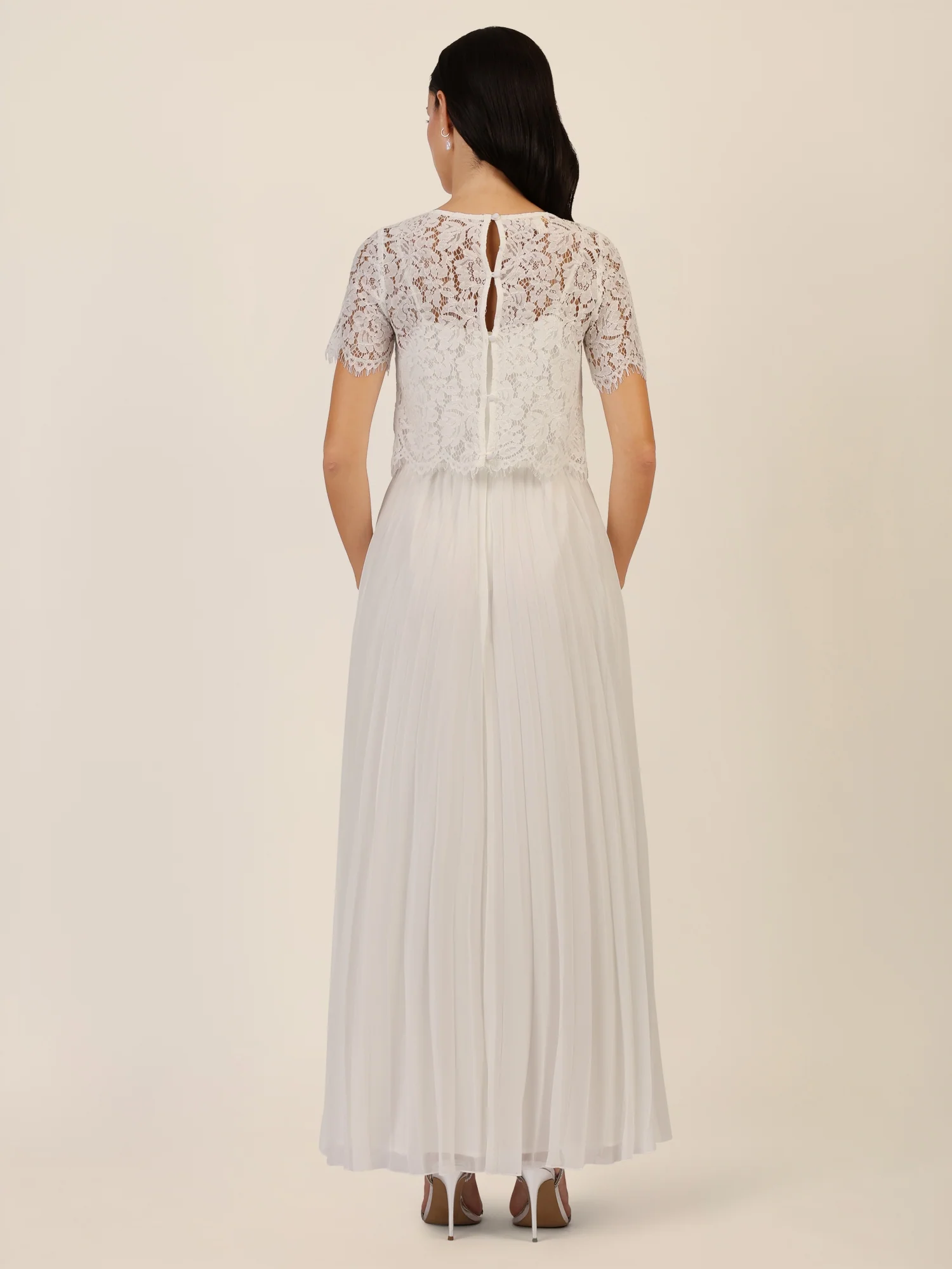 APART Abendkleid mit Spitzenjacke mit Spitzenoberteil und Plisseerock | creme - Image 2