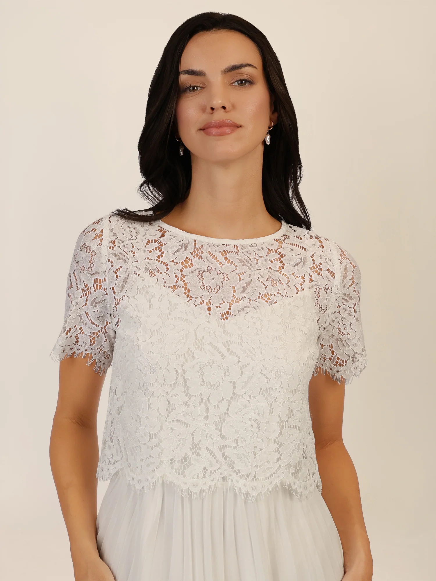APART Abendkleid mit Spitzenjacke mit Spitzenoberteil und Plisseerock | creme - Image 4