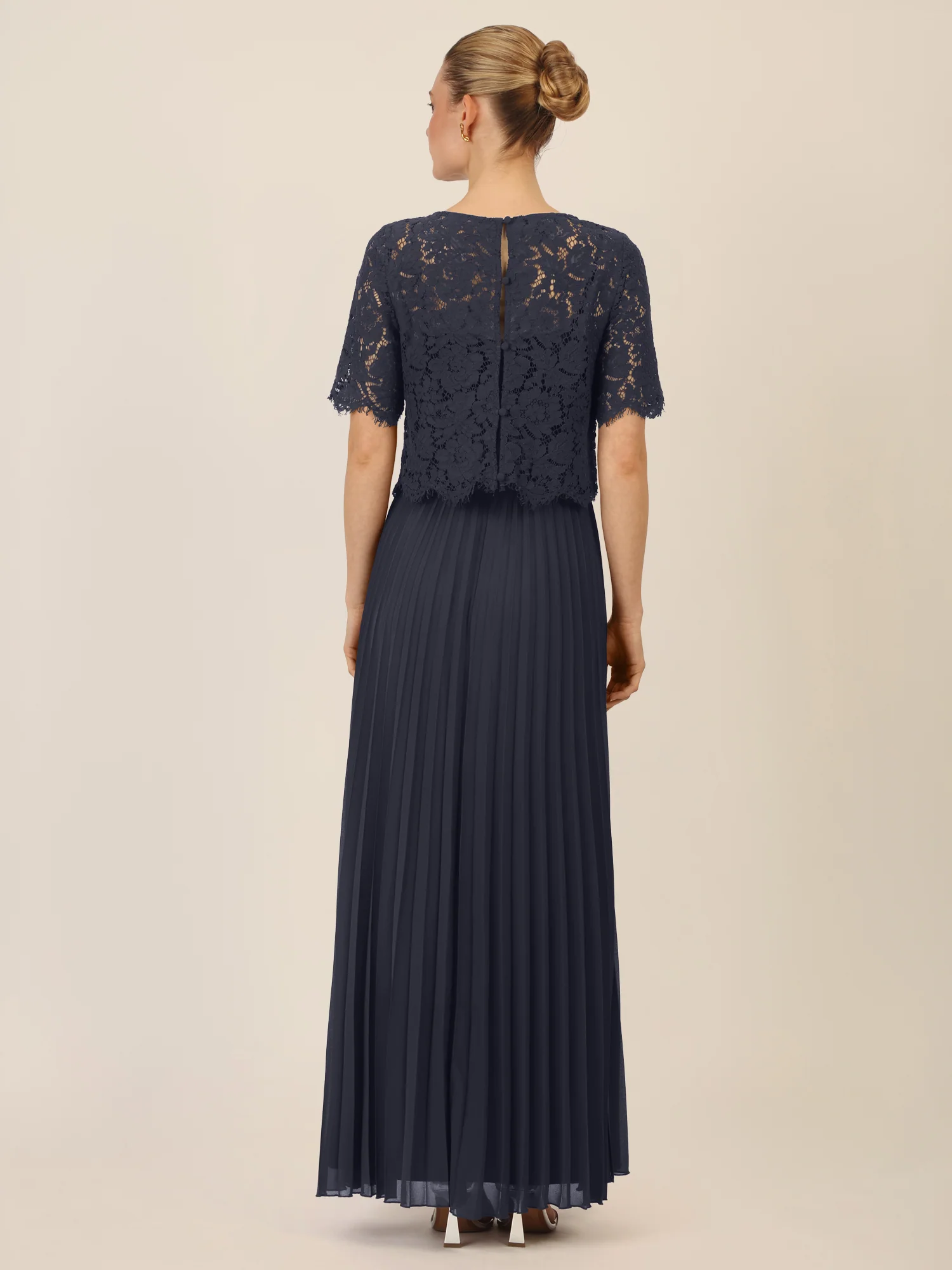 APART Abendkleid mit Spitzenjacke mit Spitzenoberteil und Plisseerock | nachtblau - Image 2