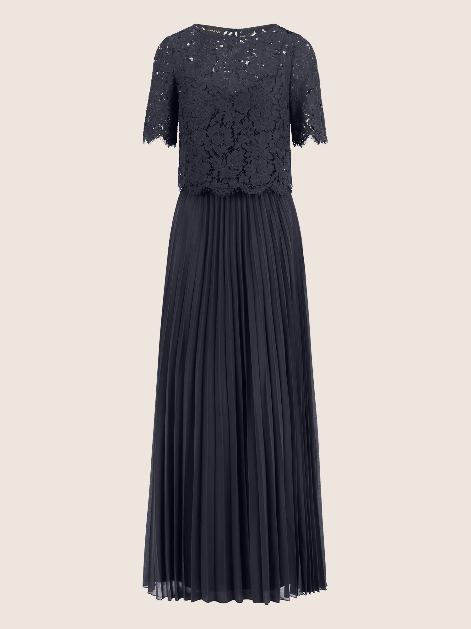 APART Abendkleid mit Spitzenjacke mit Spitzenoberteil und Plisseerock | nachtblau - Image 3