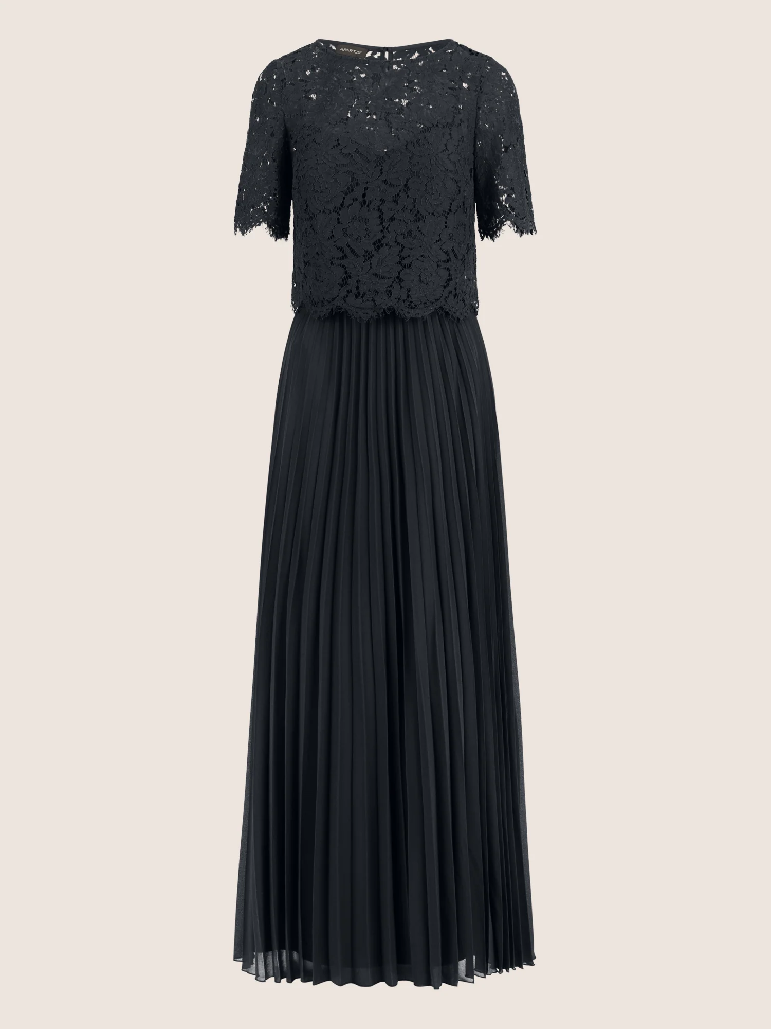 APART Abendkleid mit Spitzenjacke mit Spitzenoberteil und Plisseerock | schwarz - Image 3