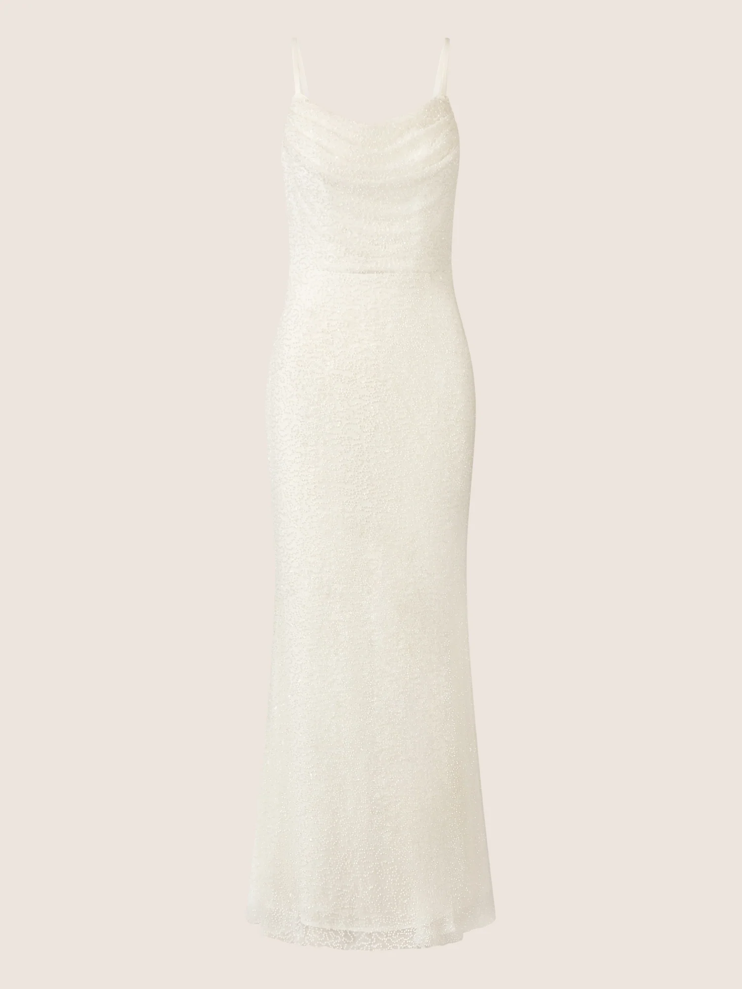 APART Abendkleid mit Wasserfall-Ausschnitt | creme - Image 3