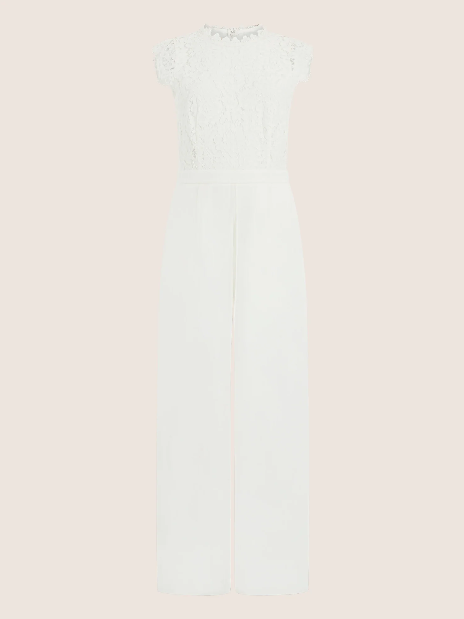 APART Abendoverall mit Spitzentop und weitem Bein | creme - Image 3