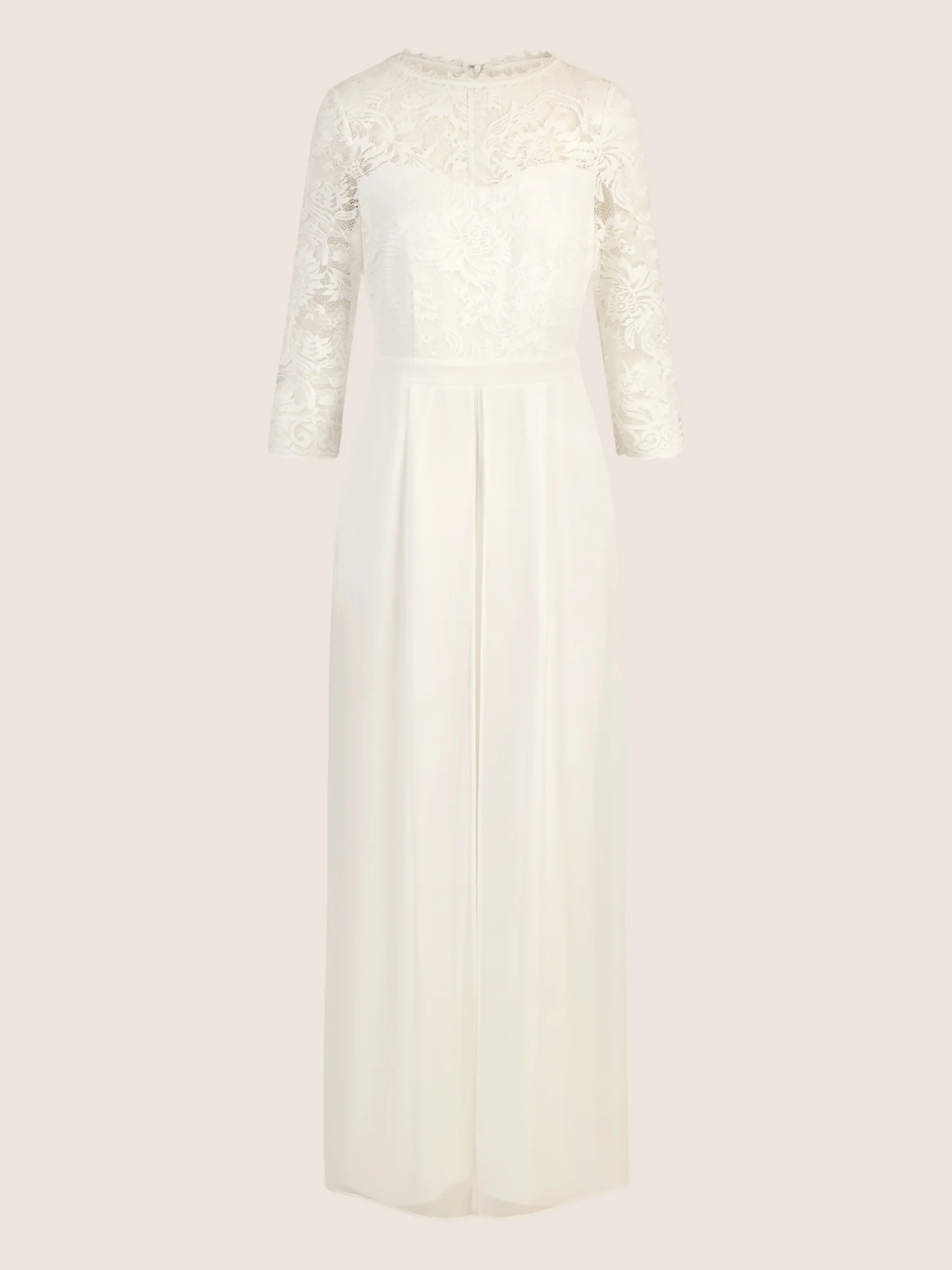 APART Abendoverall mit Spitzentop und weitem Bein | creme - Image 3