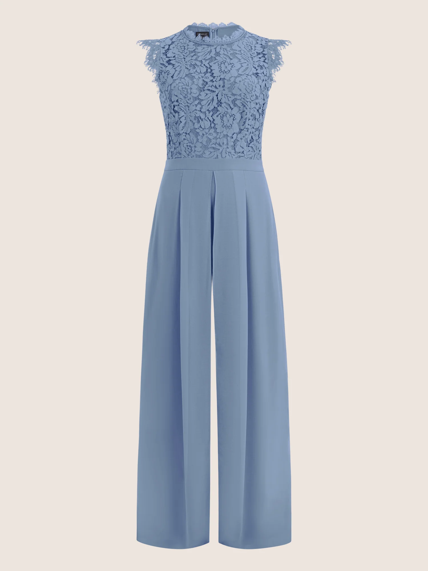APART Abendoverall mit Spitzentop und weitem Bein | rauchblau - Image 3