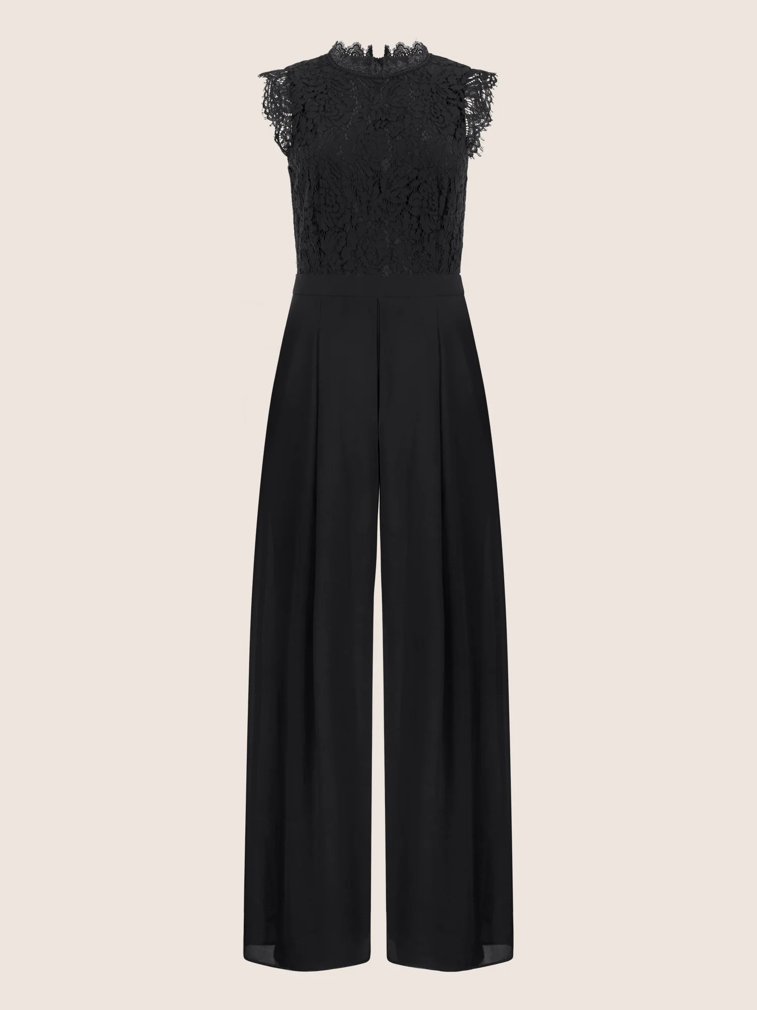 APART Abendoverall mit Spitzentop und weitem Bein | schwarz - Image 3