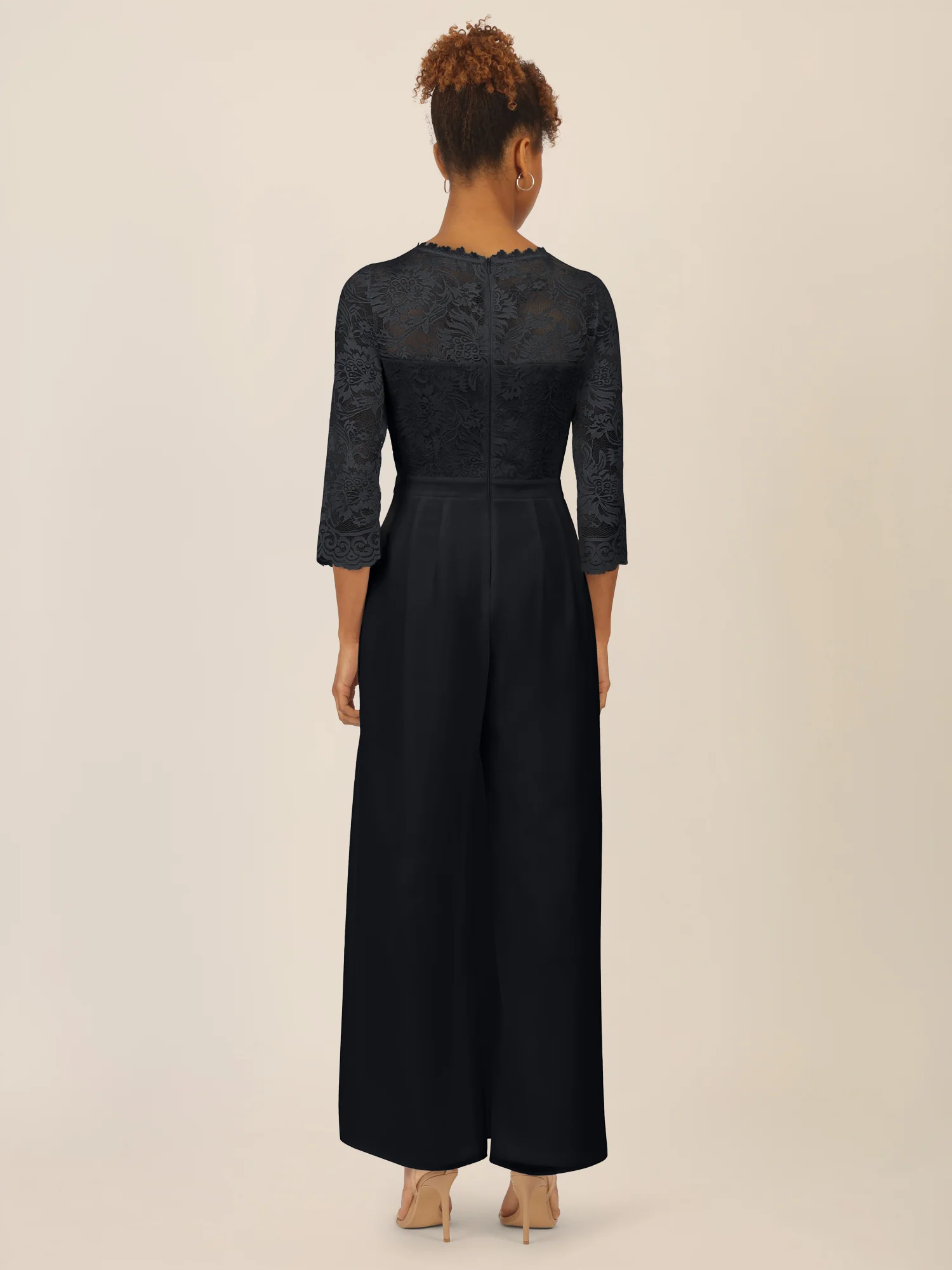 APART Abendoverall mit Spitzentop und weitem Bein | schwarz - Image 2