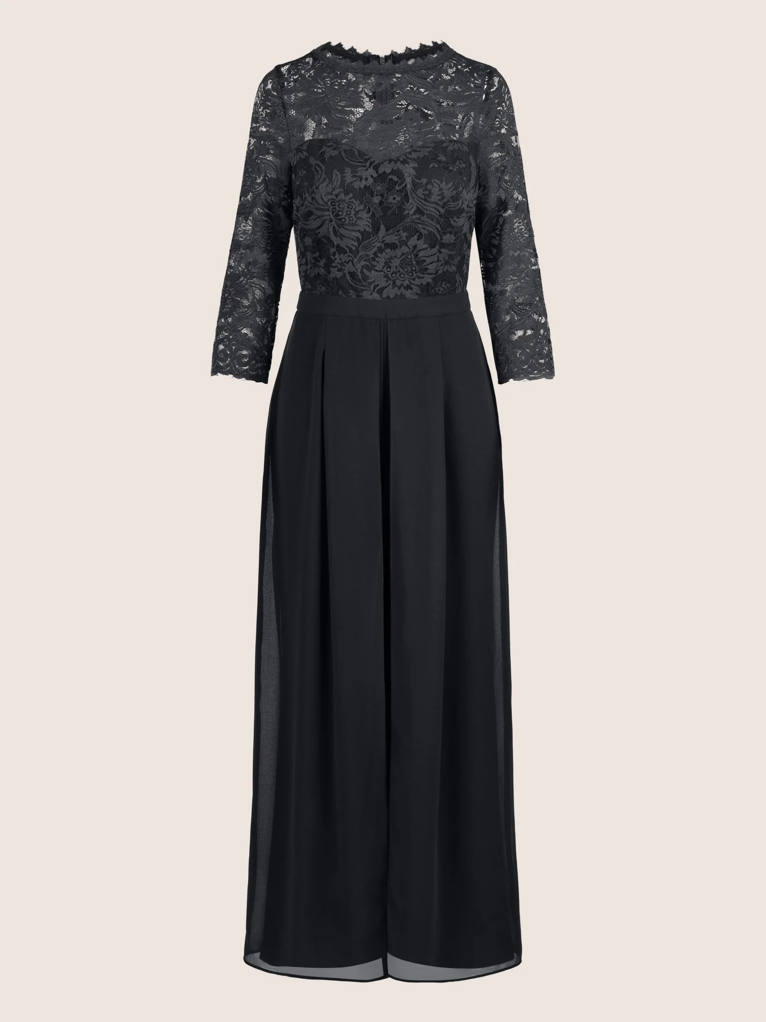 APART Abendoverall mit Spitzentop und weitem Bein | schwarz - Image 3