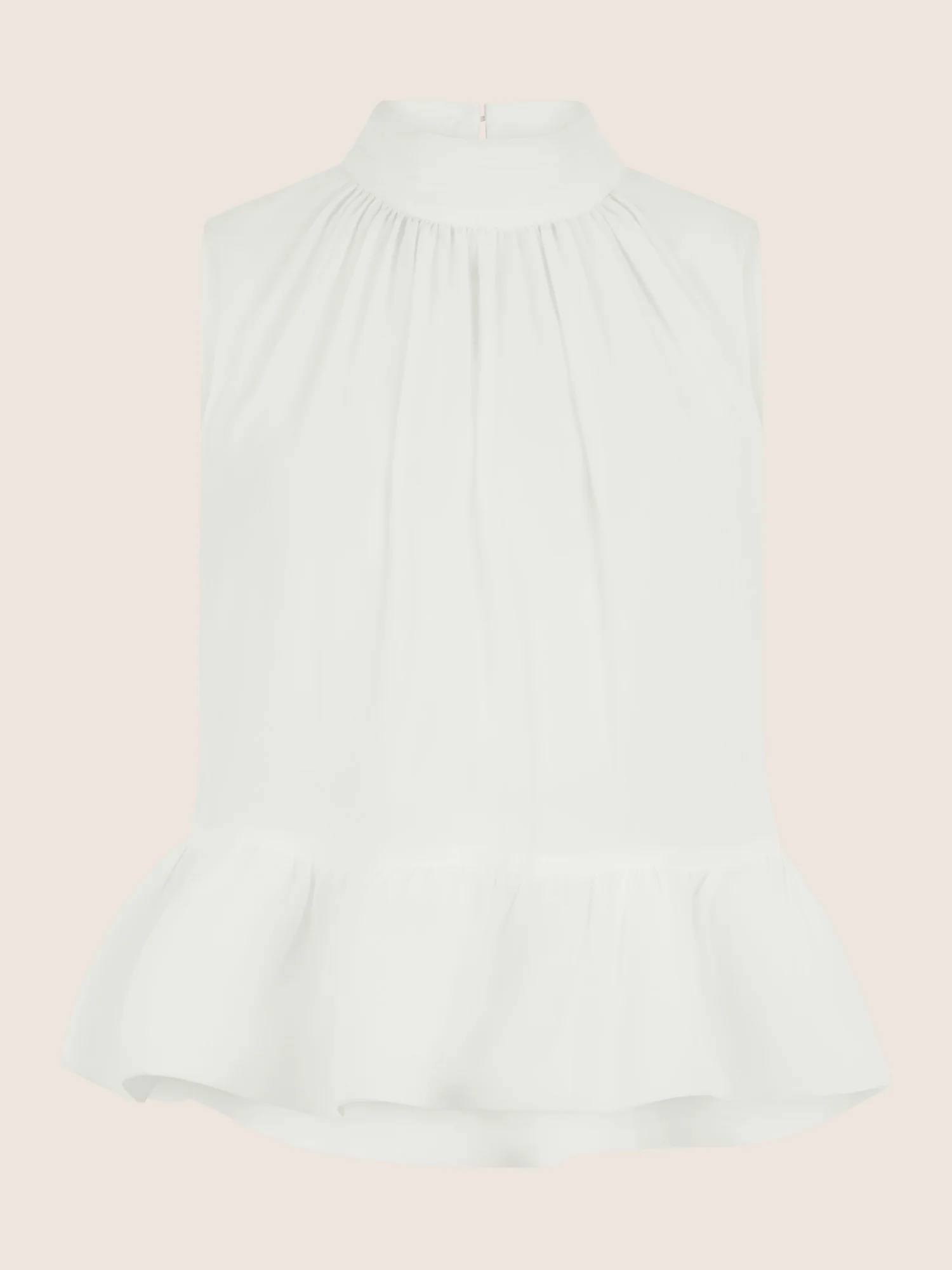 APART Ärmellose Bluse mit Rüschen-Saum | creme - Image 4