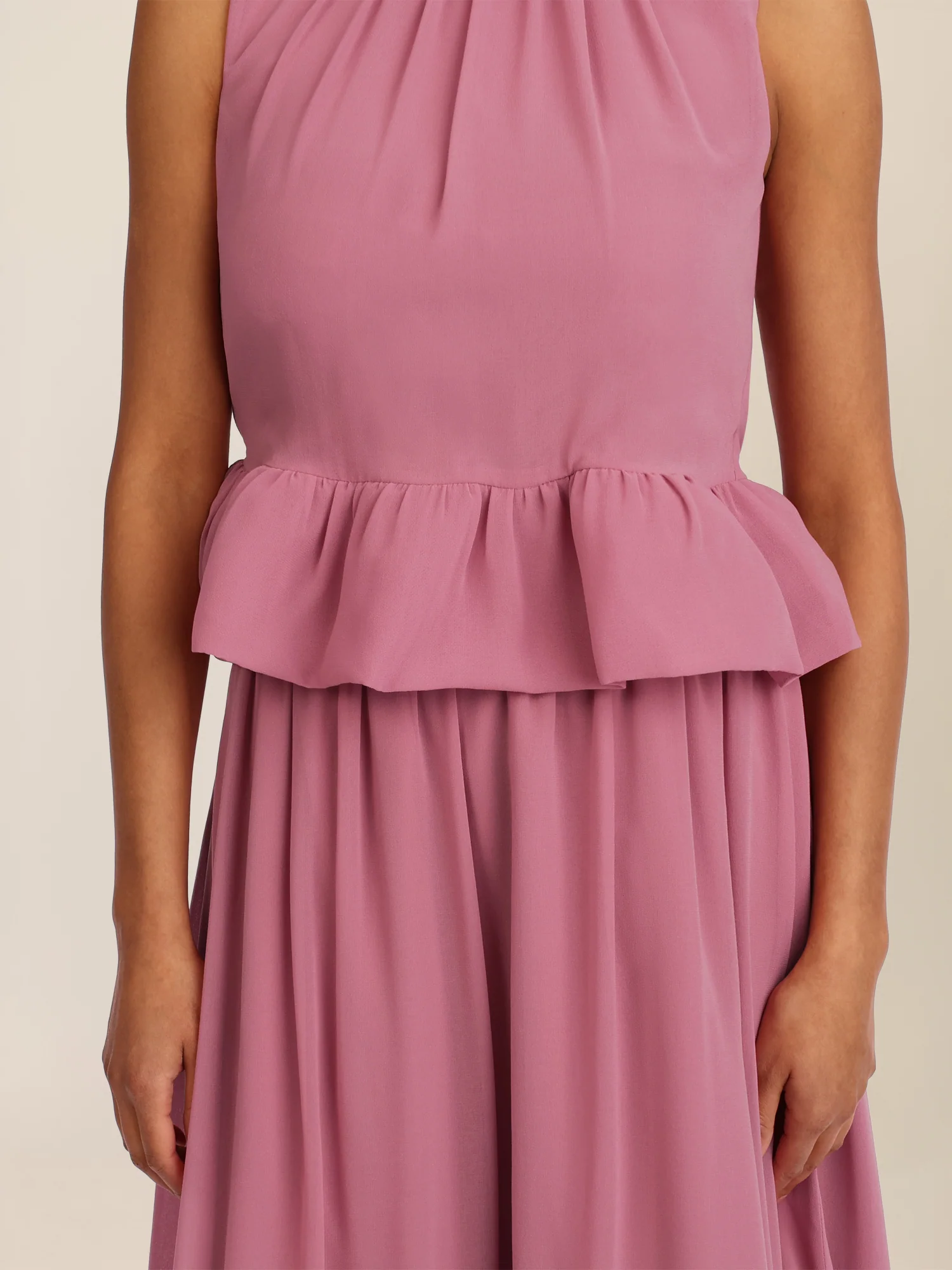 APART Ärmellose Bluse mit Rüschen-Saum | rosé - Image 12