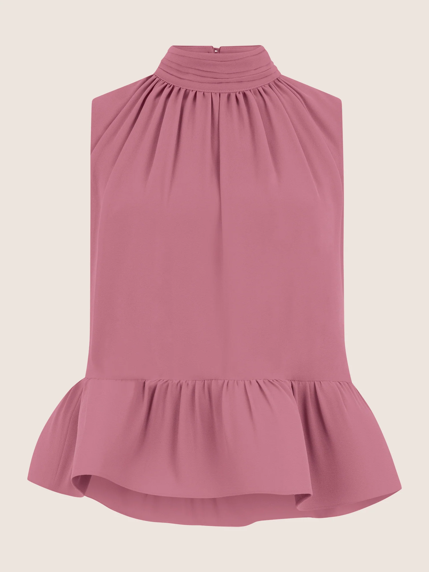 APART Ärmellose Bluse mit Rüschen-Saum | rosé - Image 4
