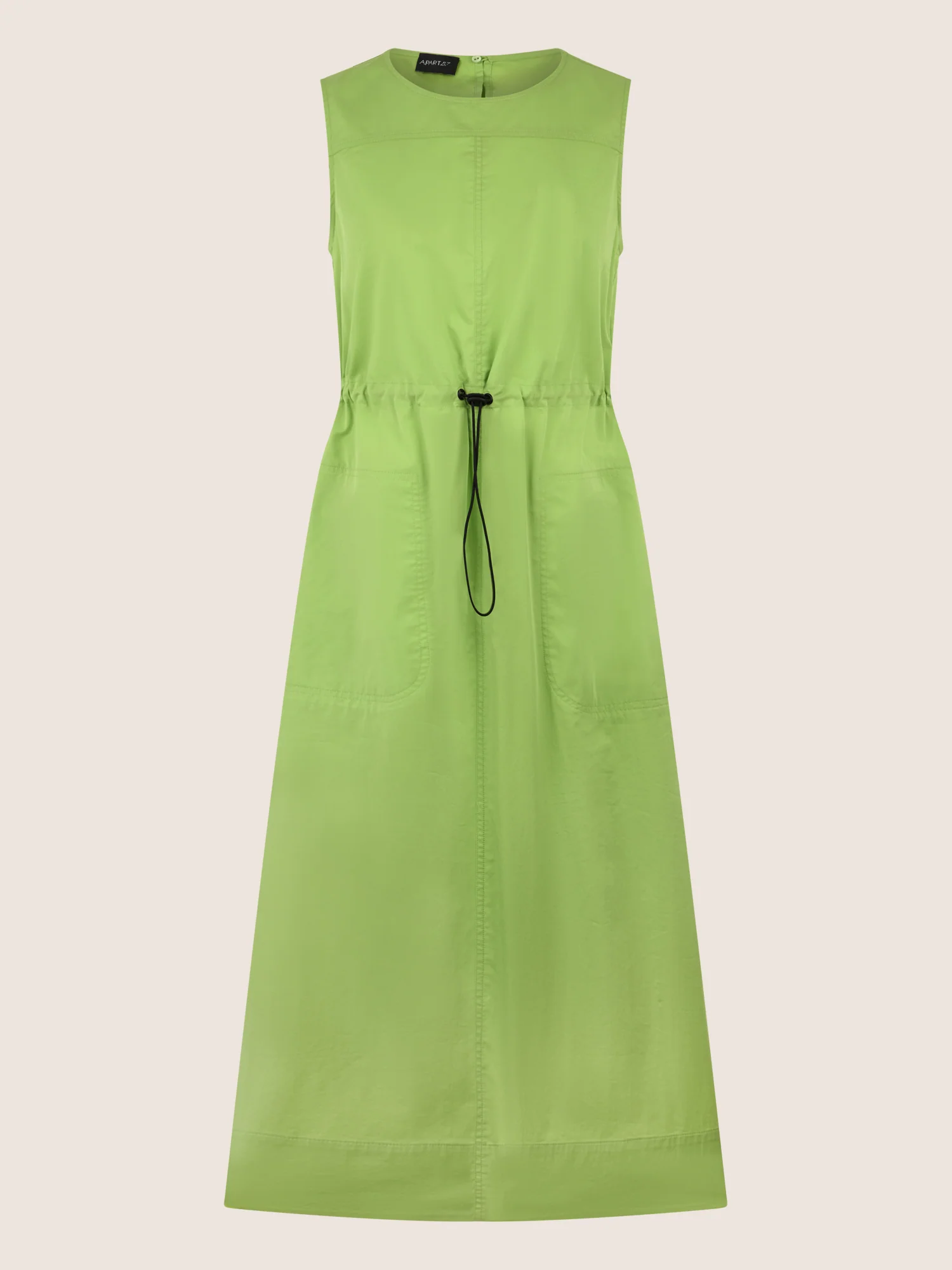 APART Ärmelloses Kleid mit Kordelzug-Taille | apfelgrün - Image 3
