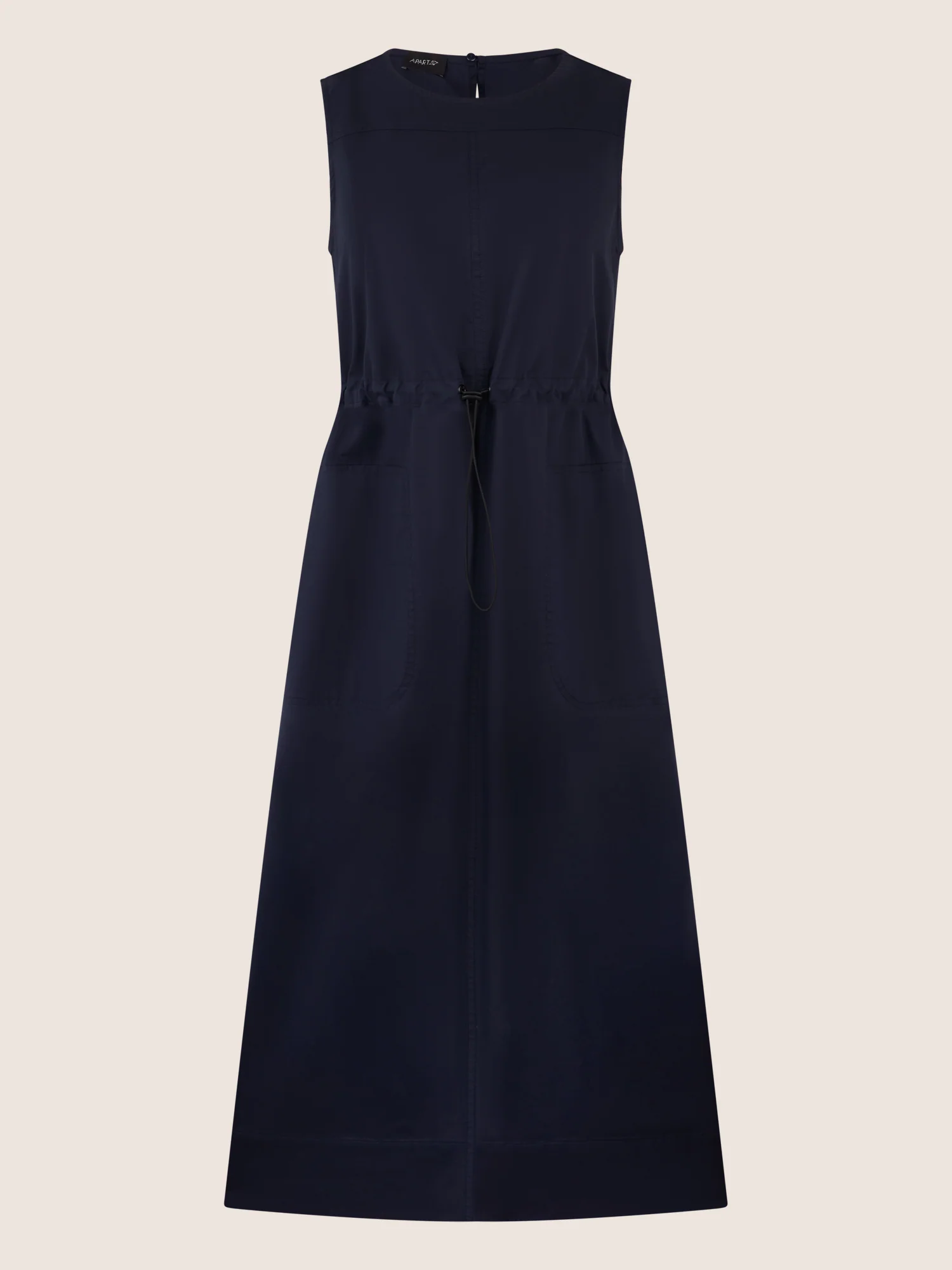 APART Ärmelloses Kleid mit Kordelzug-Taille | nachtblau - Image 3
