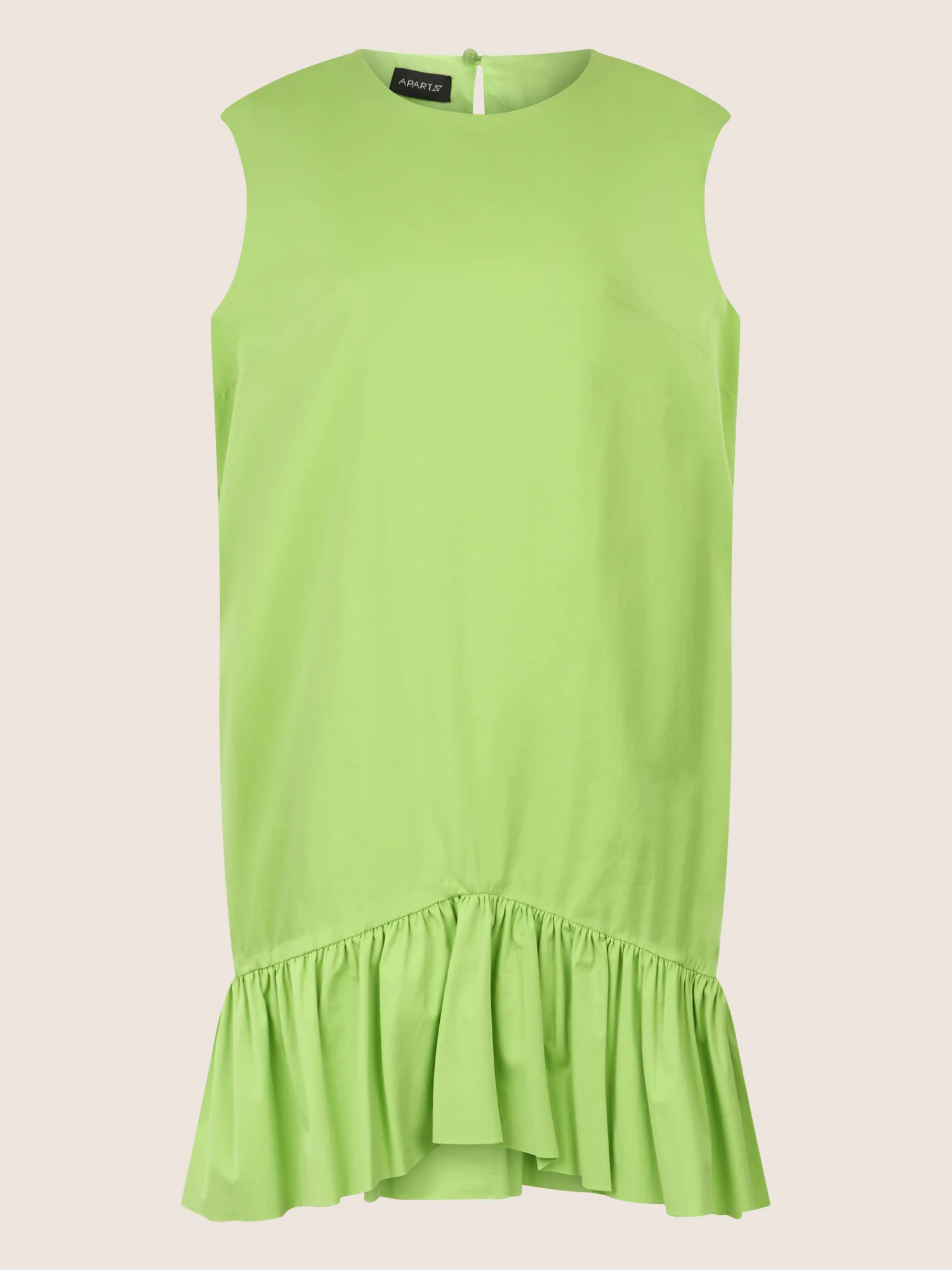 APART Ärmelloses Kleid mit Volant und asymmetrischem Saum | apfelgrün - Image 3