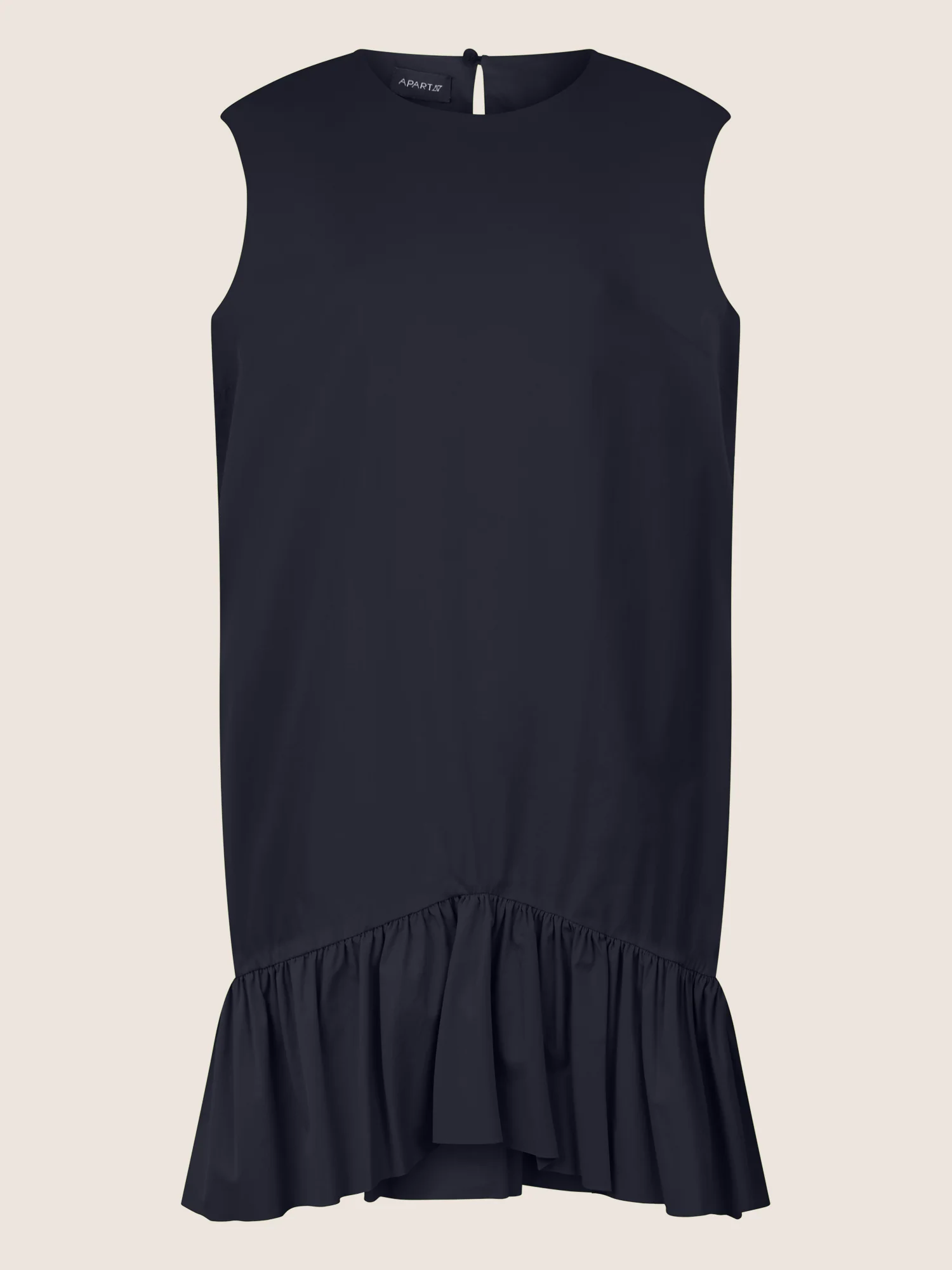 APART Ärmelloses Kleid mit Volant und asymmetrischem Saum | nachtblau - Image 3