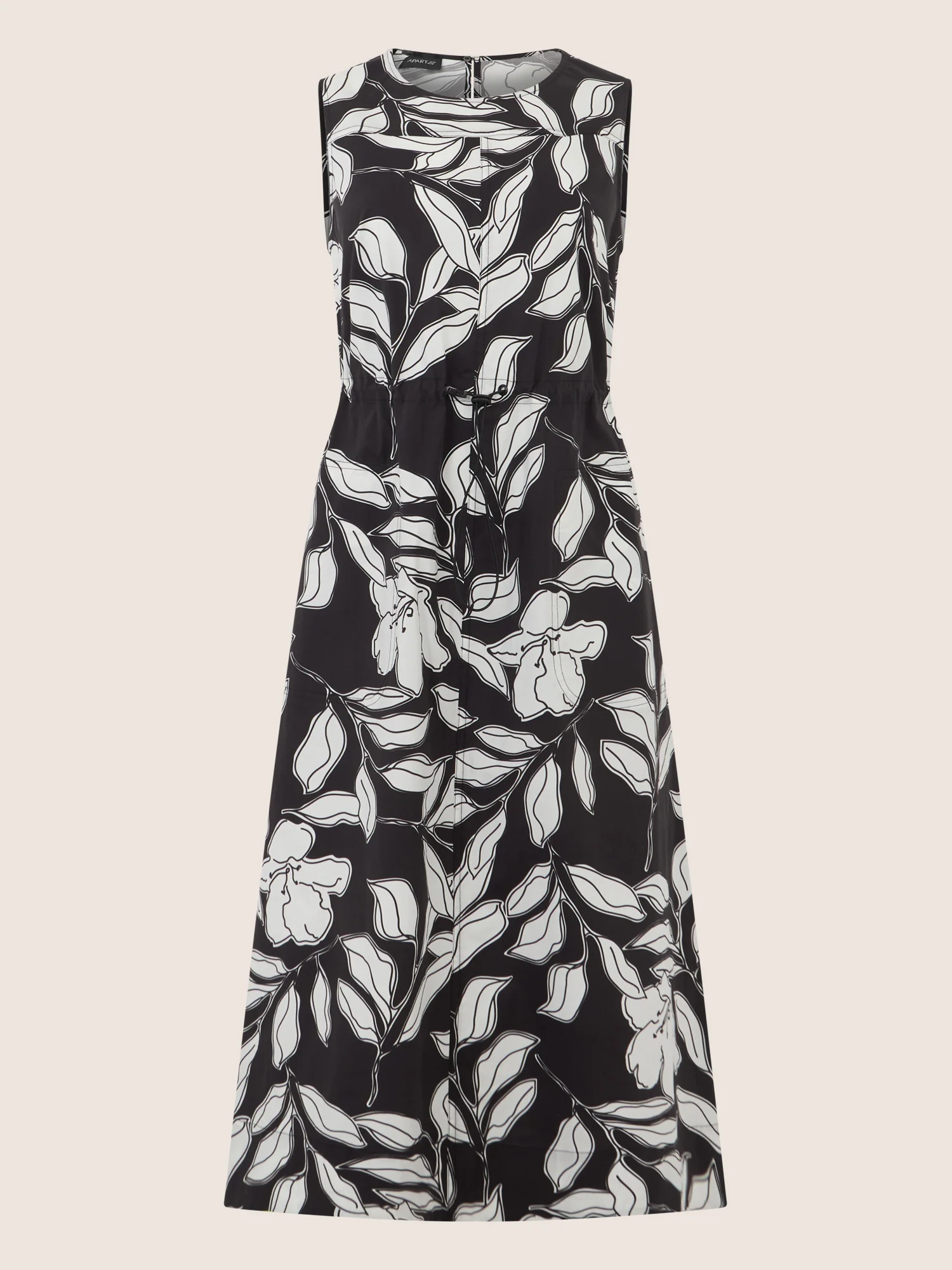 APART Ärmelloses Midikleid mit floralem Grafikprint | schwarz-creme - Image 3